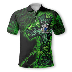 Hand or McClave Polo Shirts Celtic Cross And Dragon Style