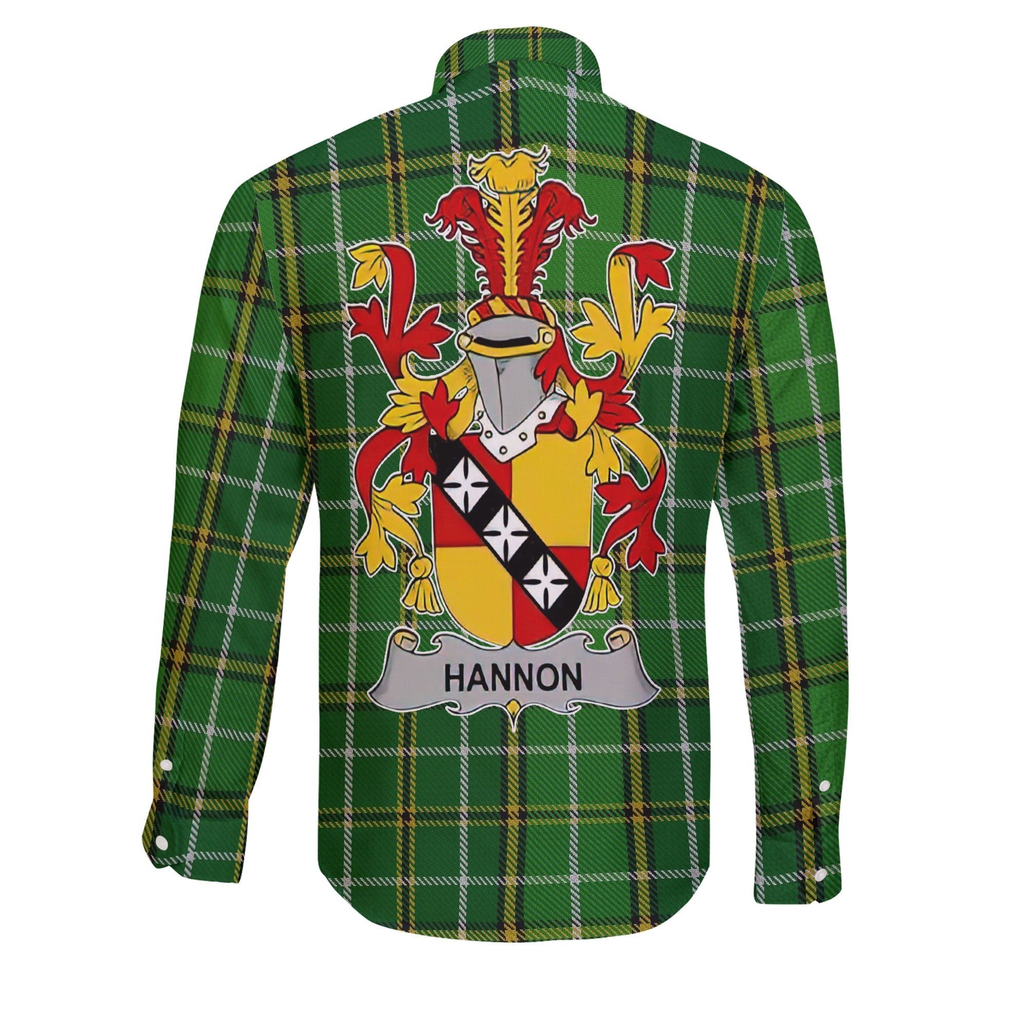 Hannon or O Hannon Long Sleeve Button Shirts Crest And National Plaid Style