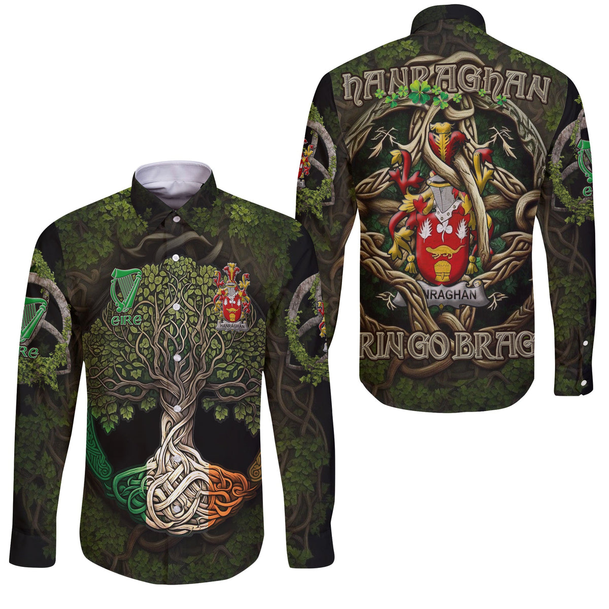 Hanraghan or O Hanraghan Long Sleeve Button Shirts Ireland Is My Root Style