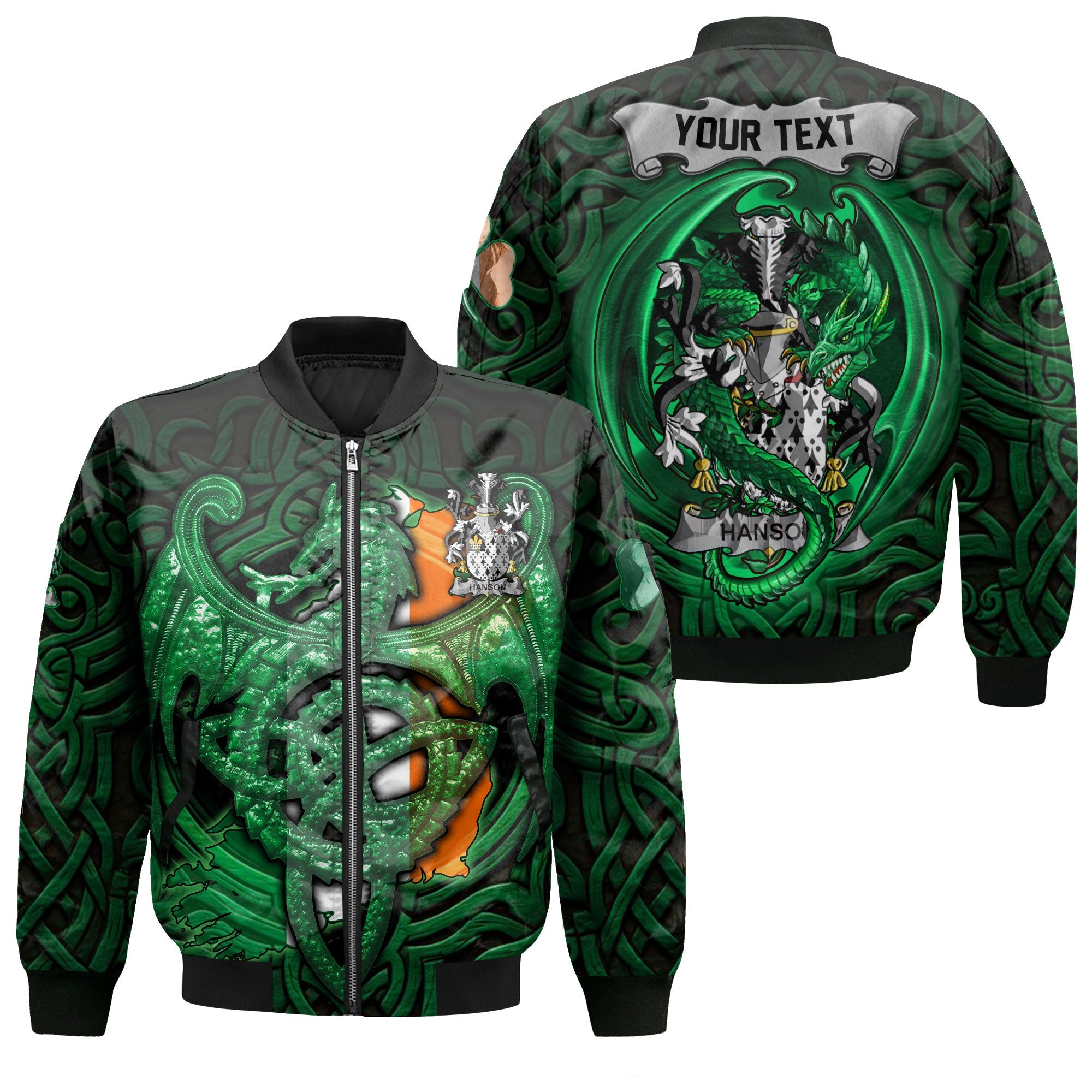 Hanson or O Hanson Bomber Jackets The Green Dragon Of Ireland Style