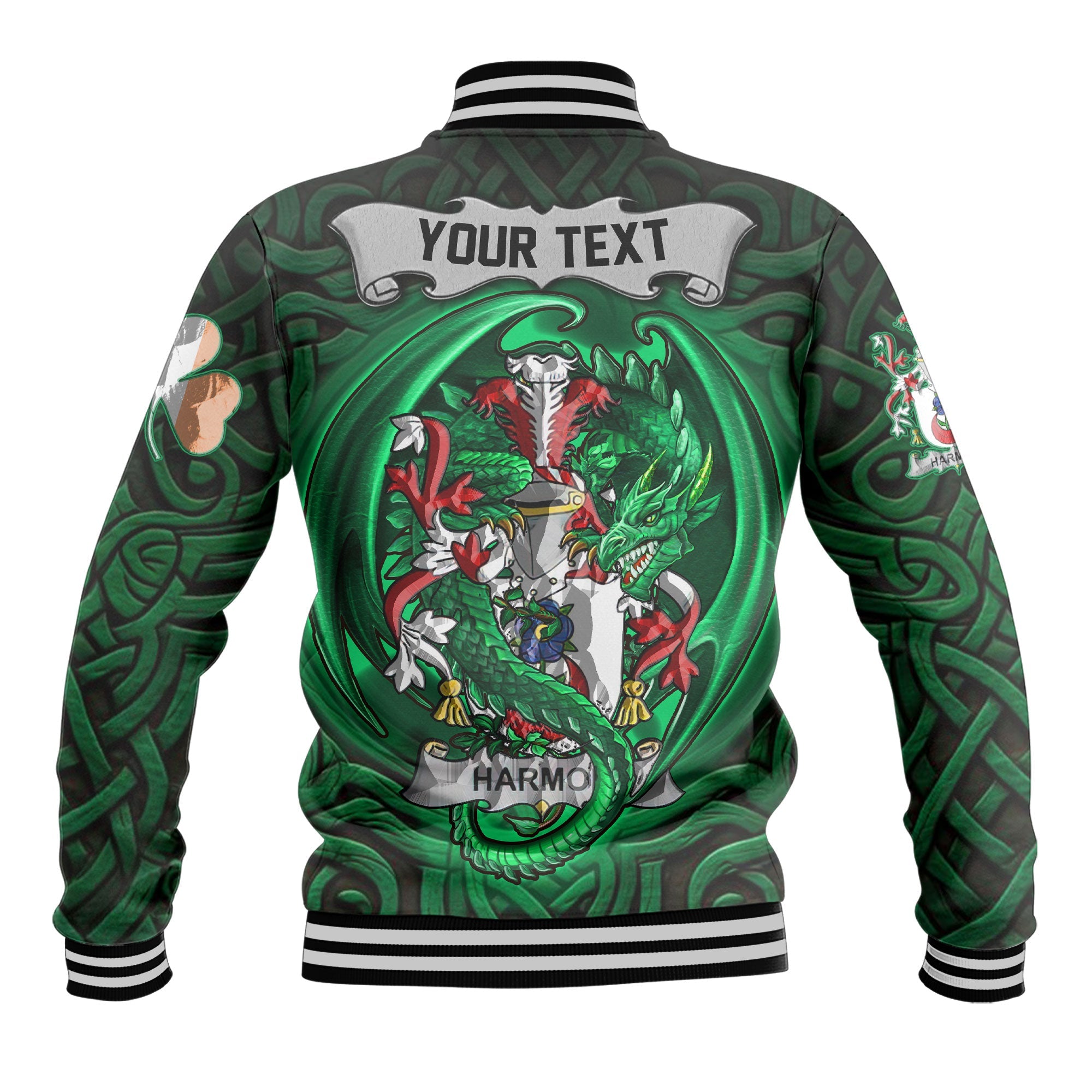 Harmon Baseball Jackets The Green Dragon Of Ireland Style