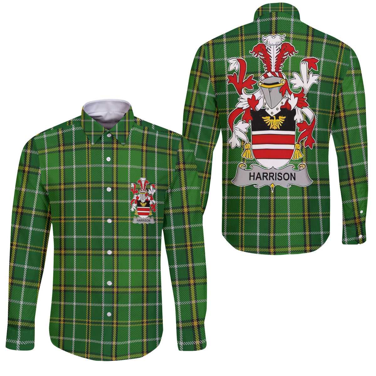 Harrison Long Sleeve Button Shirts Crest And National Plaid Style