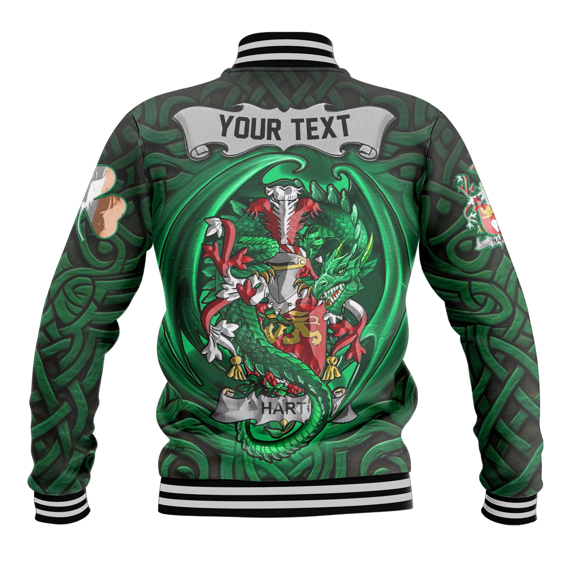 Hart or O Hart Baseball Jackets The Green Dragon Of Ireland Style