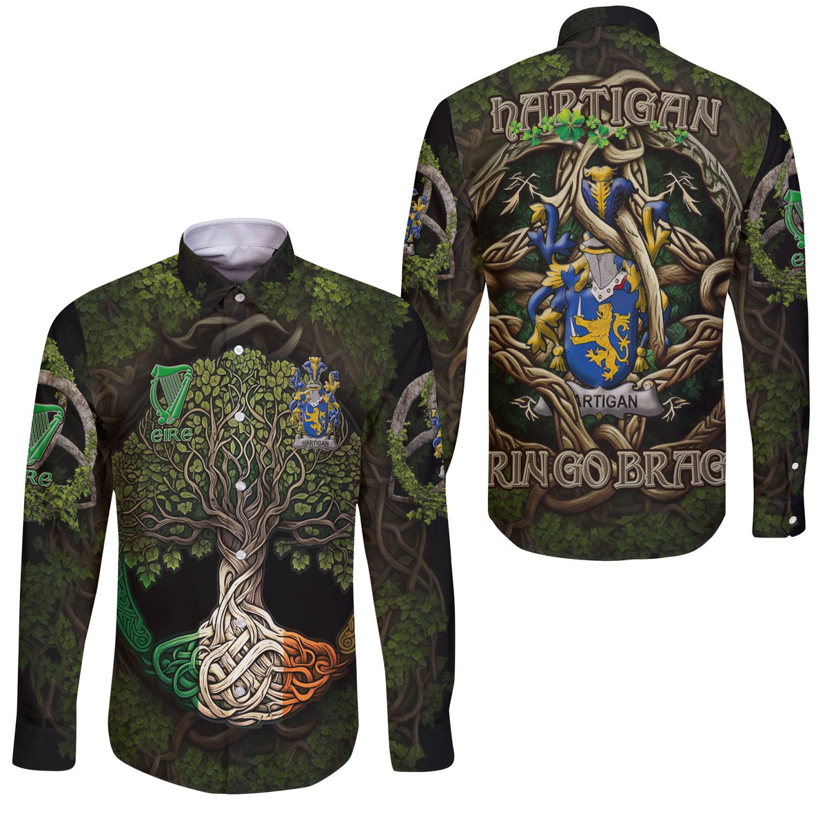 Hartigan or O Hartagan Long Sleeve Button Shirts Ireland Is My Root Style