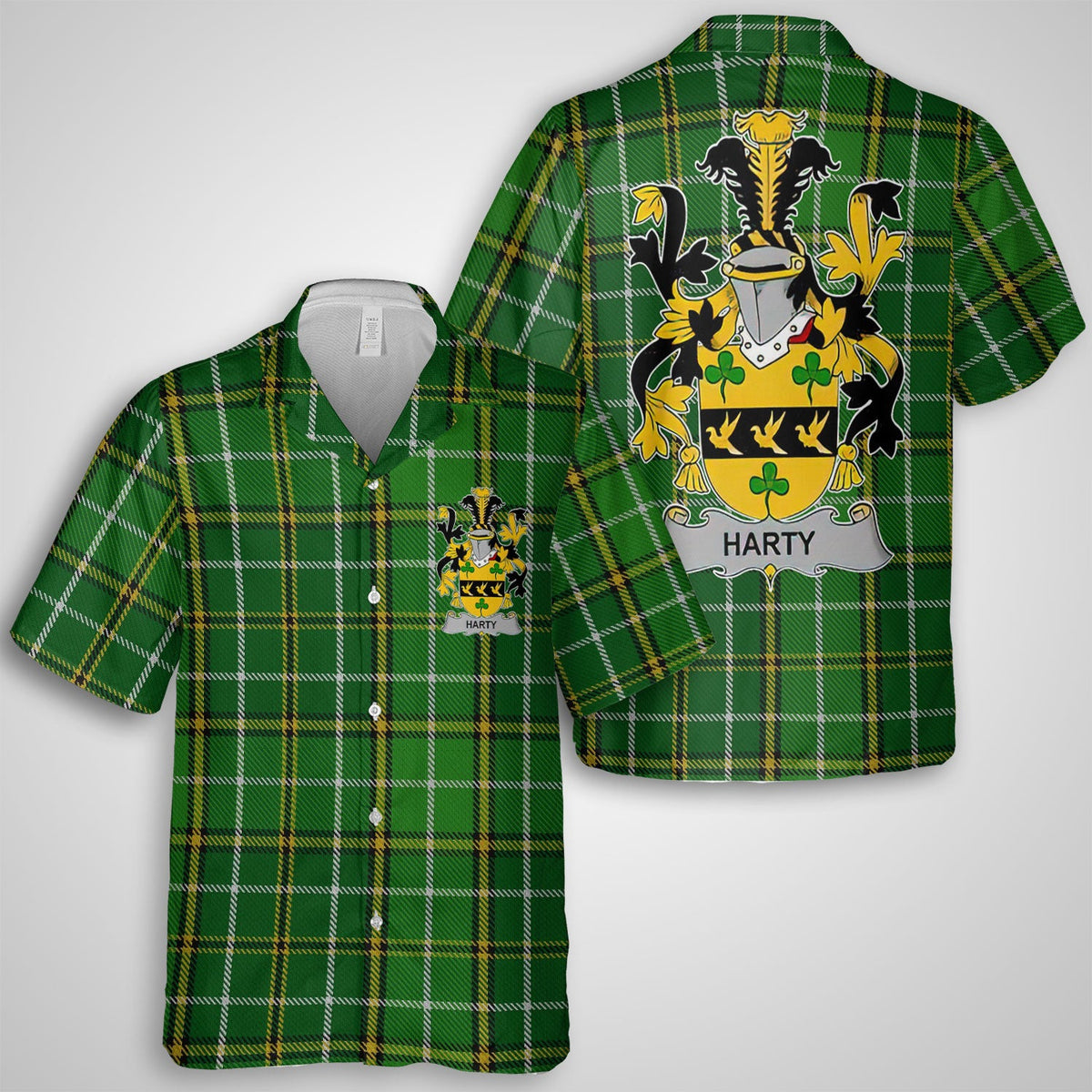 Harty or O Haherty Hawaiian Shirts Crest And National Plaid Style