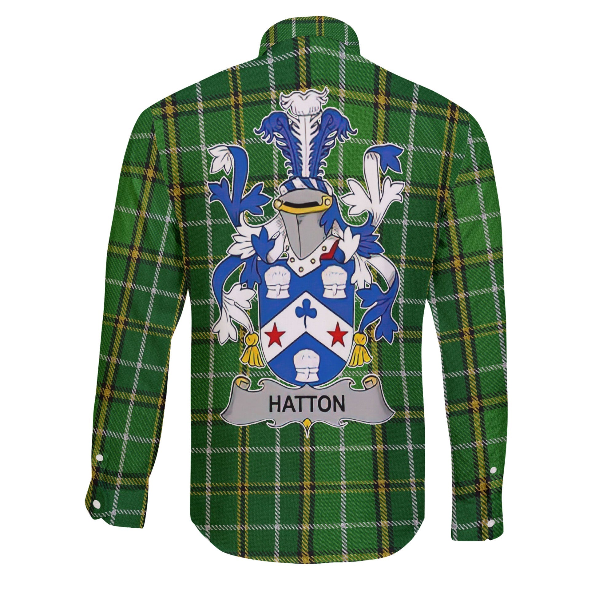 Hatton or McIlhatton Long Sleeve Button Shirts Crest And National Plaid Style