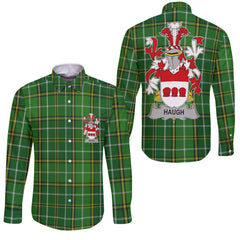 Haugh or O Hough Long Sleeve Button Shirts Crest And National Plaid Style