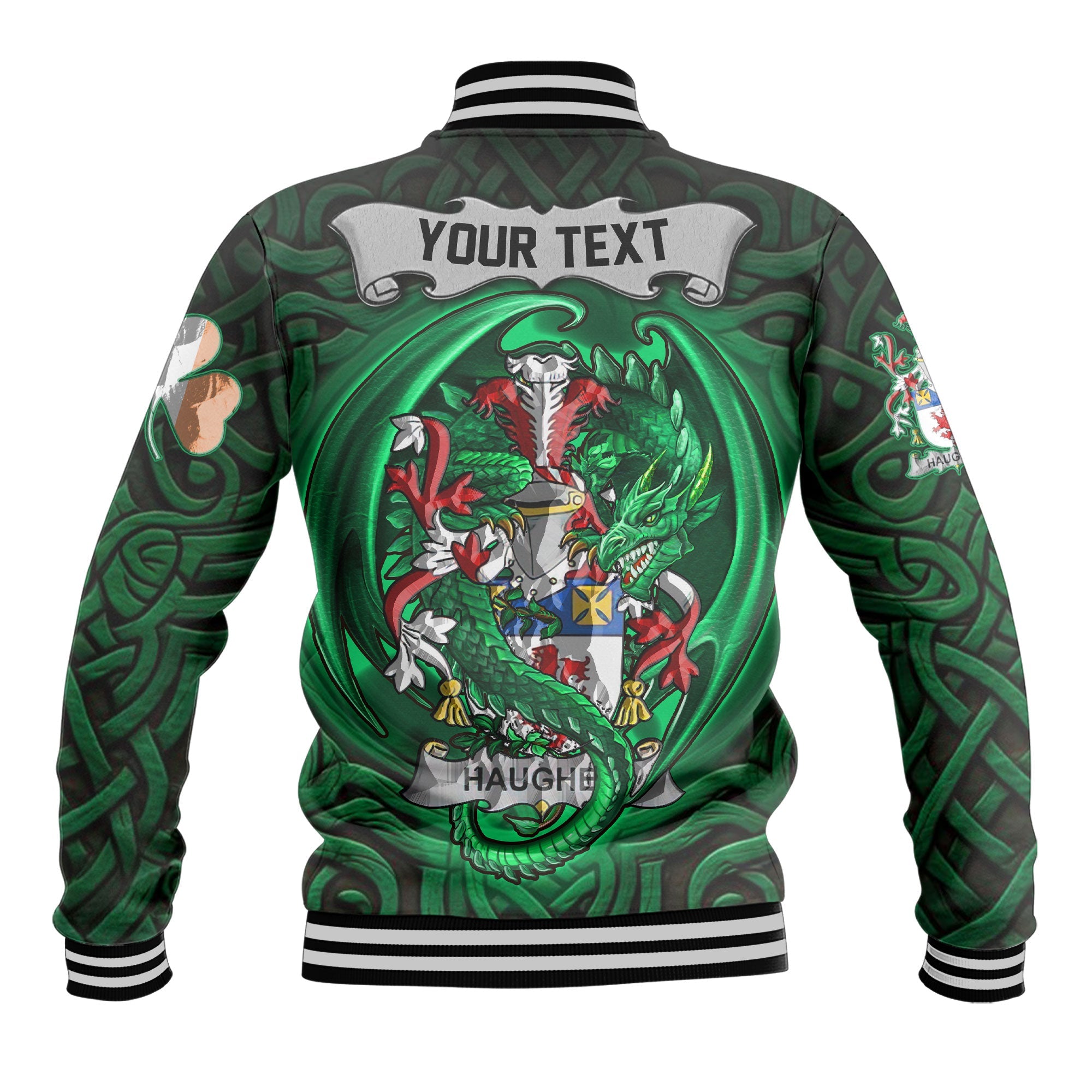 Haugher or O Haffey Baseball Jackets The Green Dragon Of Ireland Style