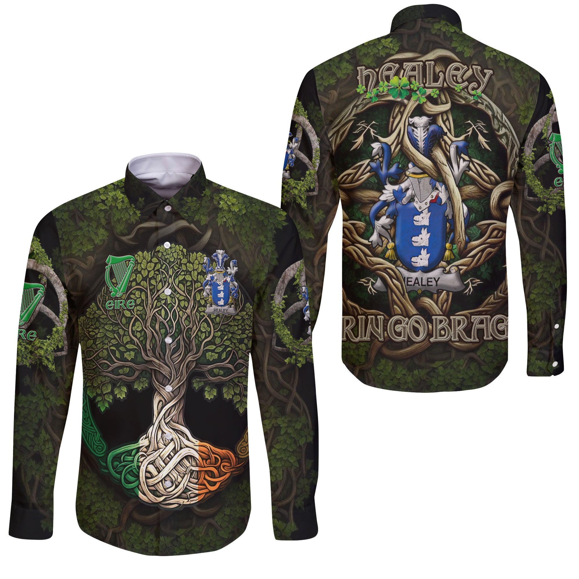 Healey or O Healey Long Sleeve Button Shirts Ireland Is My Root Style
