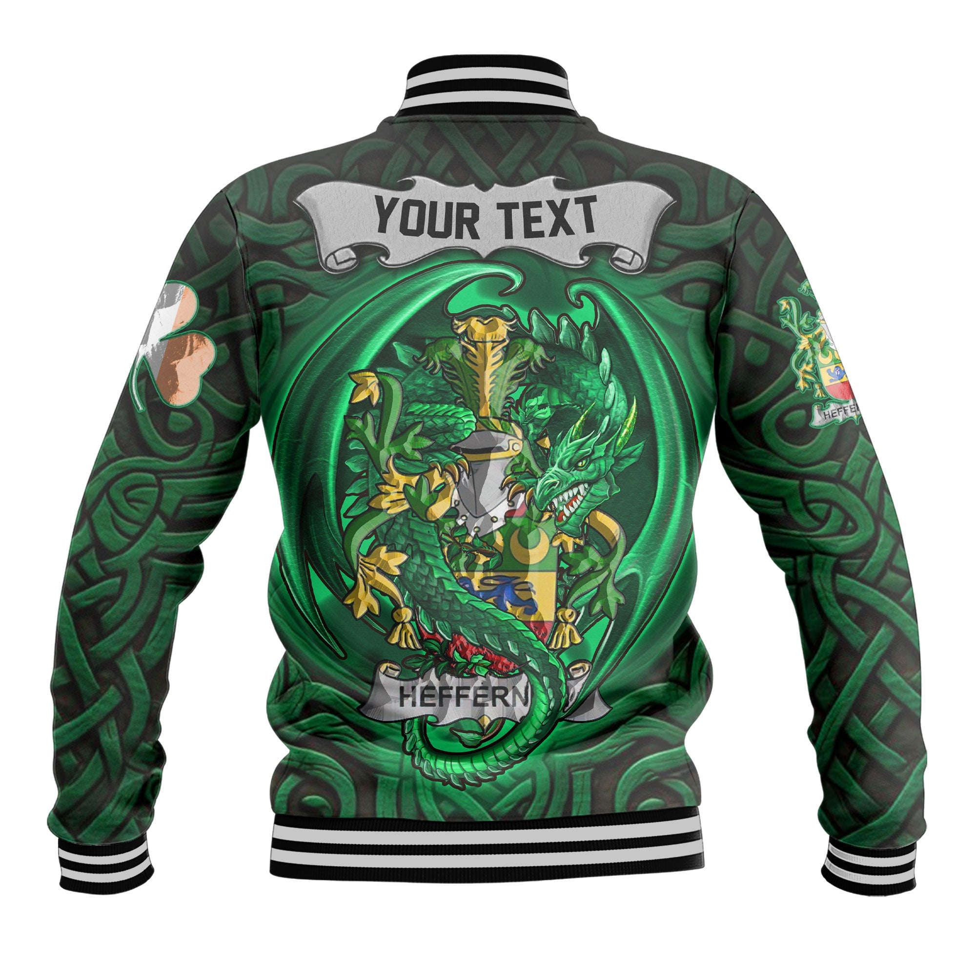 Heffernan or O Heffernan Baseball Jackets The Green Dragon Of Ireland Style