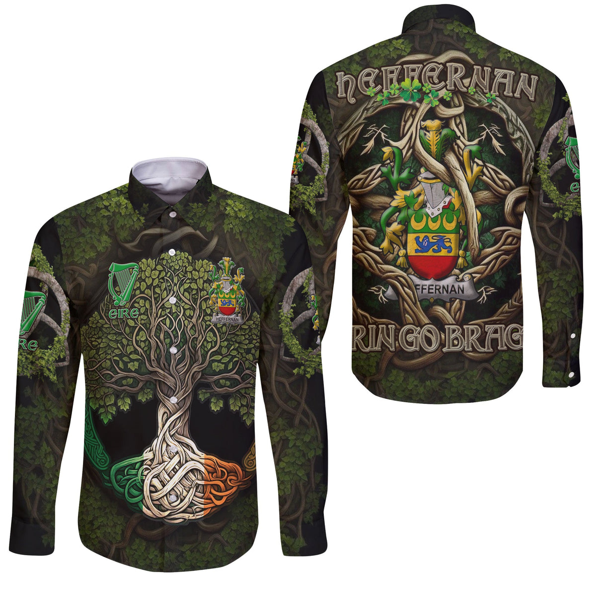 Heffernan or O Heffernan Long Sleeve Button Shirts Ireland Is My Root Style