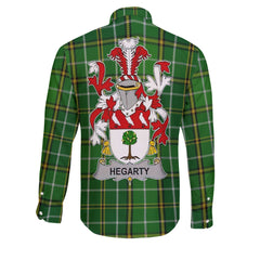 Hegarty or O Hagerty Long Sleeve Button Shirts Crest And National Plaid Style