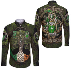 Hennessy or O Hennessy Long Sleeve Button Shirts Ireland Is My Root Style