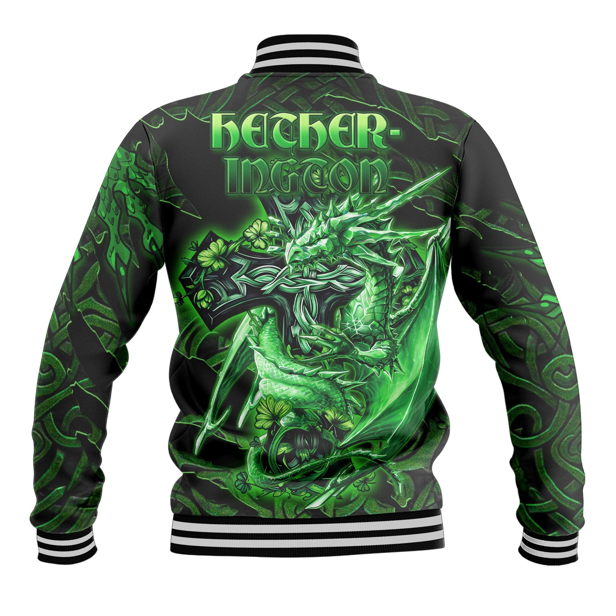 Hetherington Baseball Jackets Celtic Cross And Dragon Style