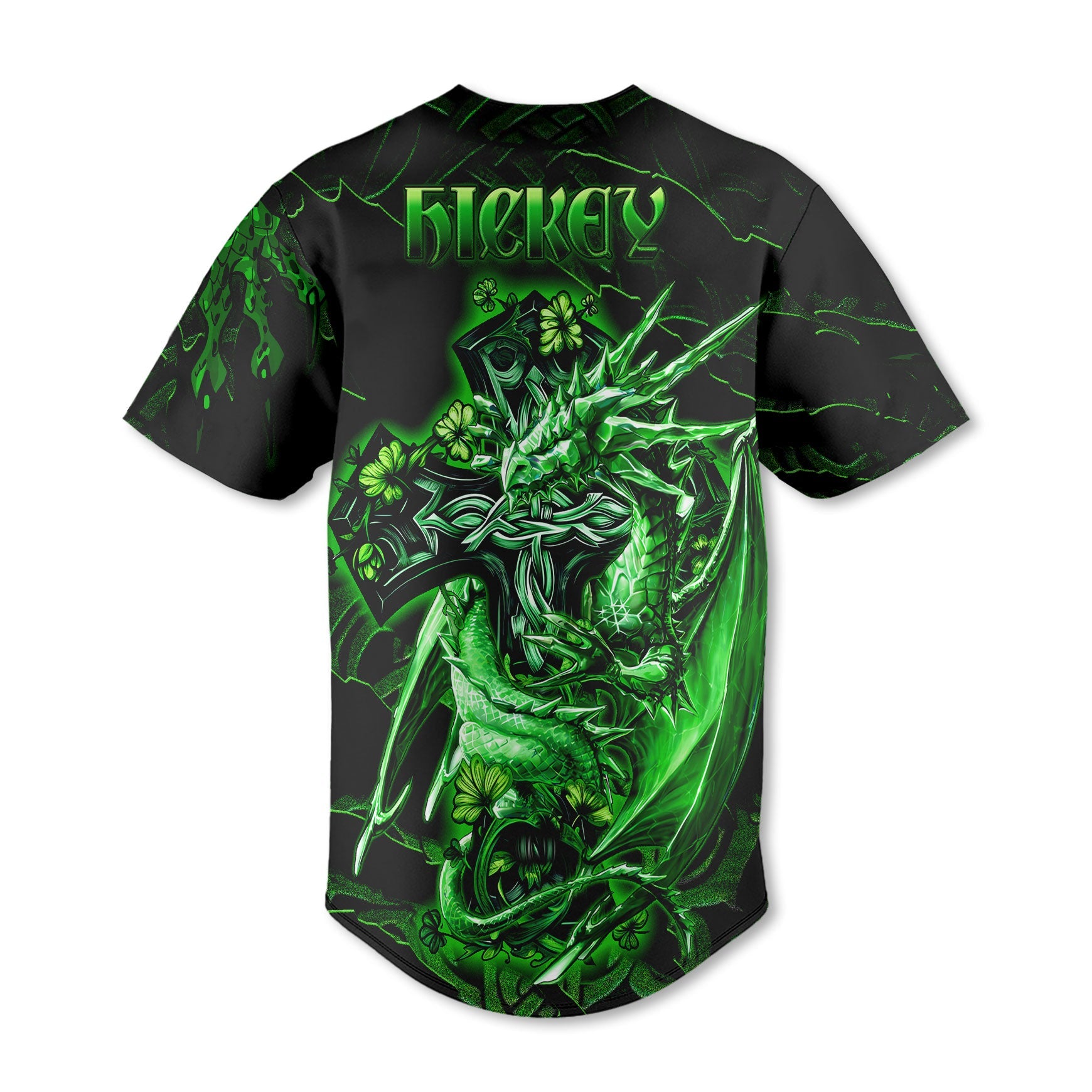 Hickey or O Hickey Baseball Jerseys Celtic Cross And Dragon Style
