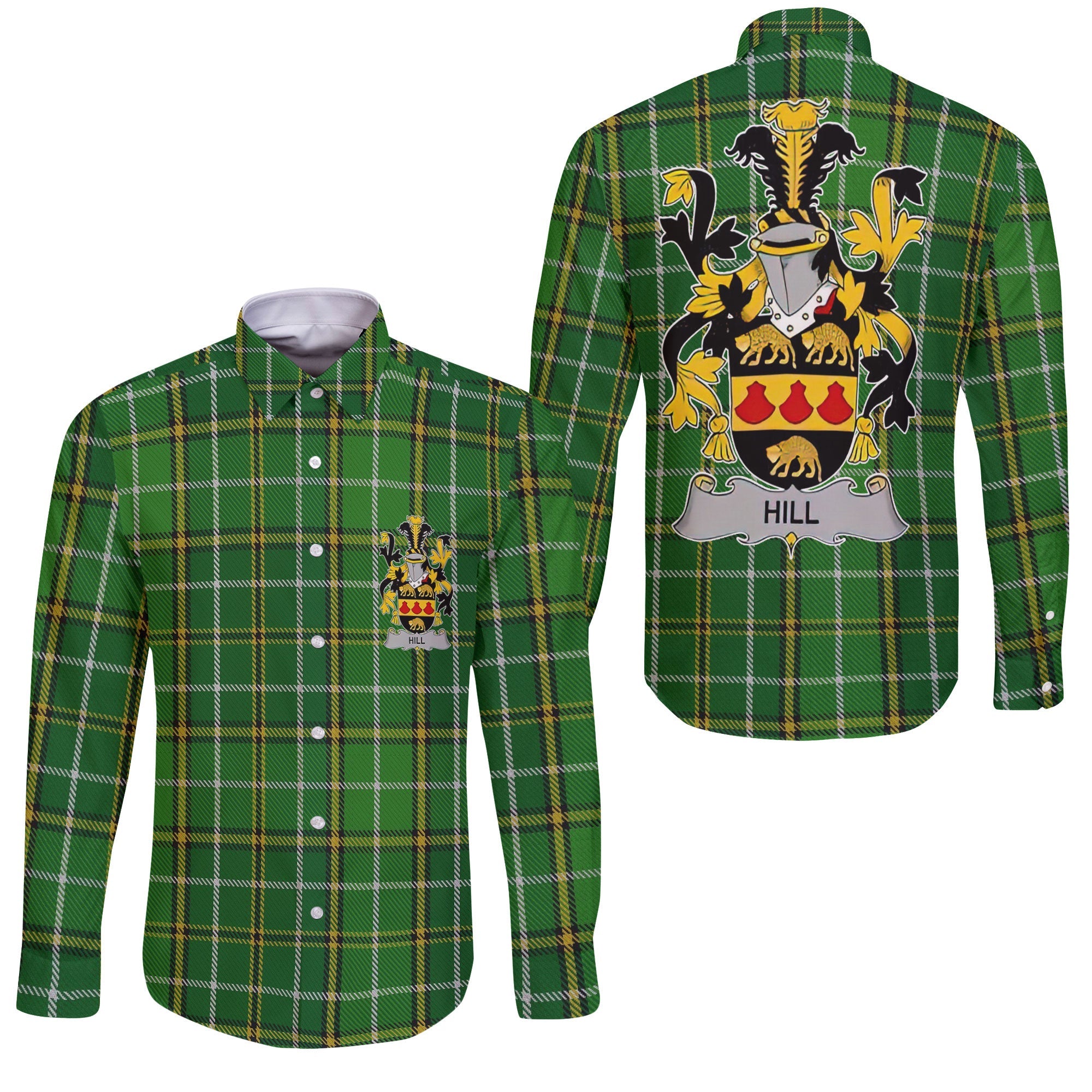 Hill Long Sleeve Button Shirts Crest And National Plaid Style