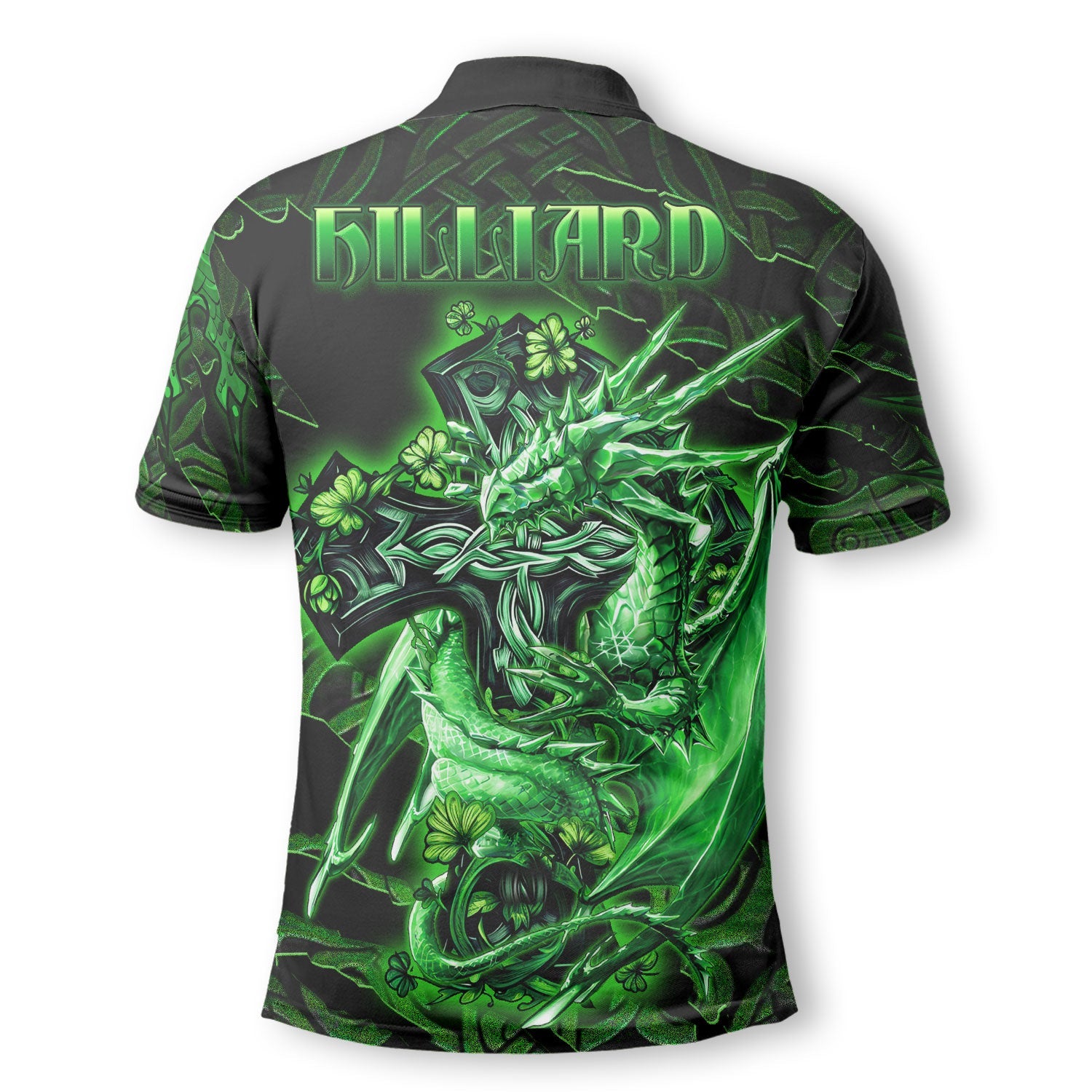 Hilliard Polo Shirts Celtic Cross And Dragon Style