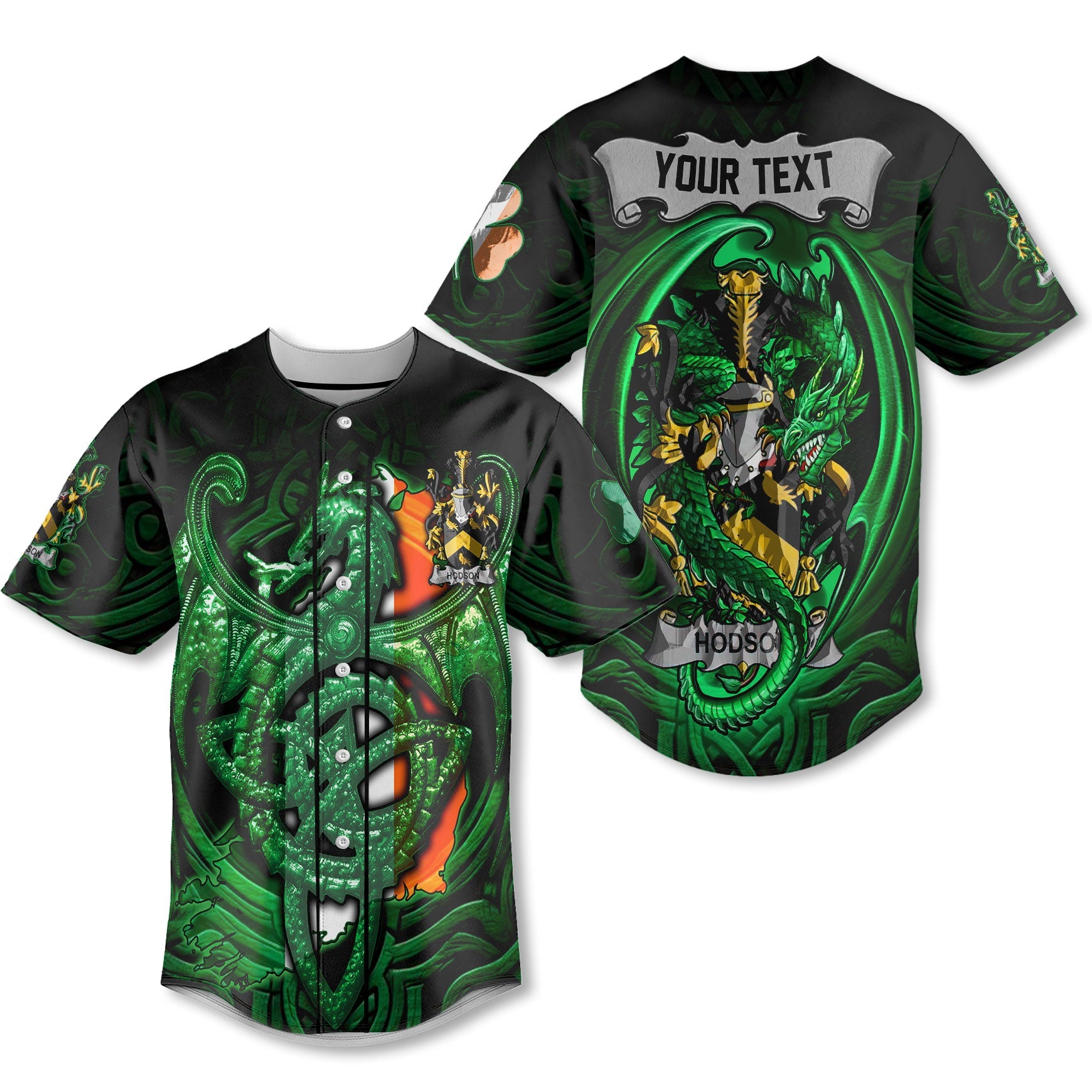 Hodson Baseball Jerseys The Green Dragon Of Ireland Style