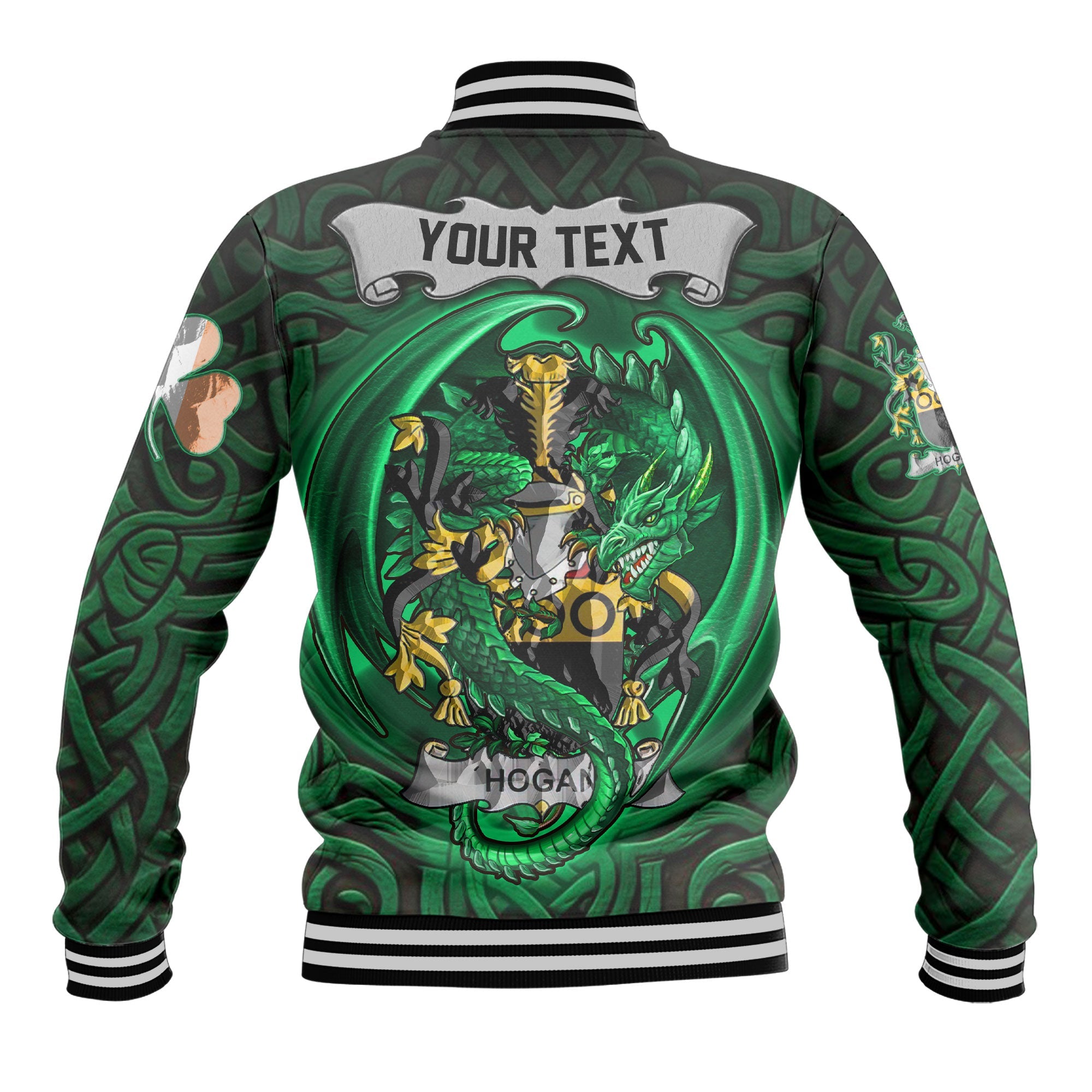 Hogan or O Hogan Baseball Jackets The Green Dragon Of Ireland Style