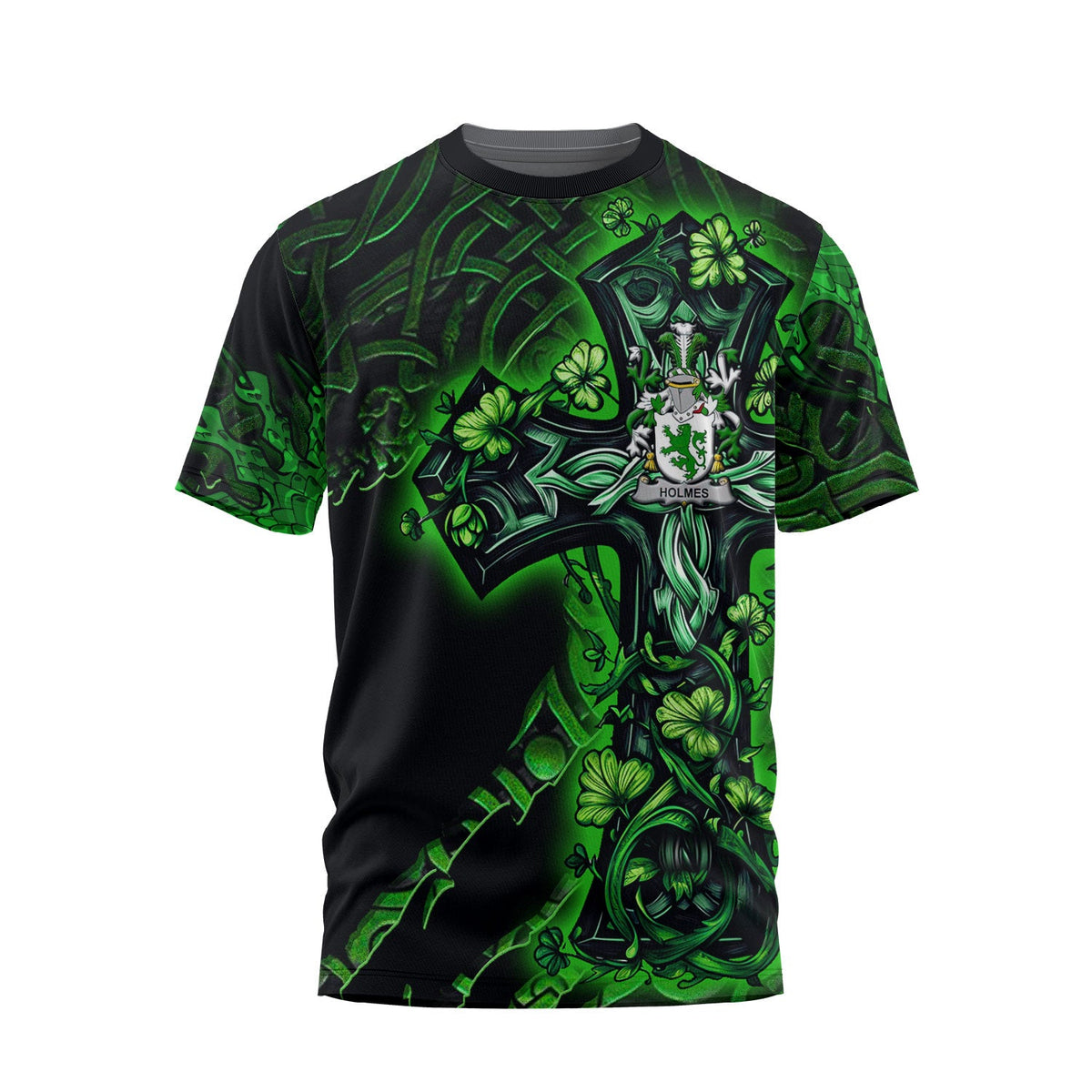 Holmes T-Shirts Celtic Cross And Dragon Style