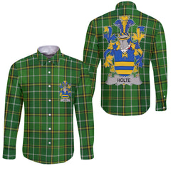 Holte or Holt Long Sleeve Button Shirts Crest And National Plaid Style