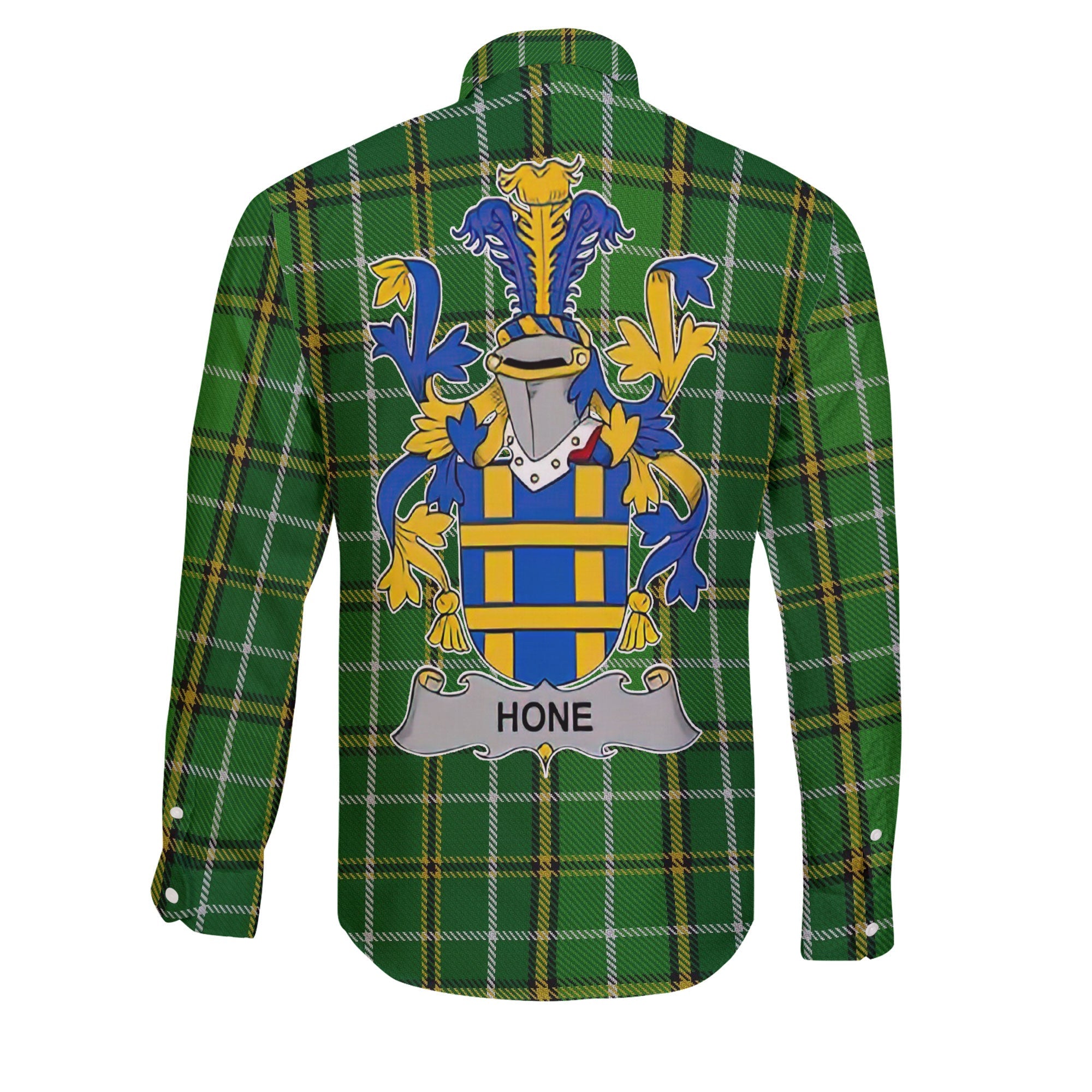 Hone or O Hone Long Sleeve Button Shirts Crest And National Plaid Style