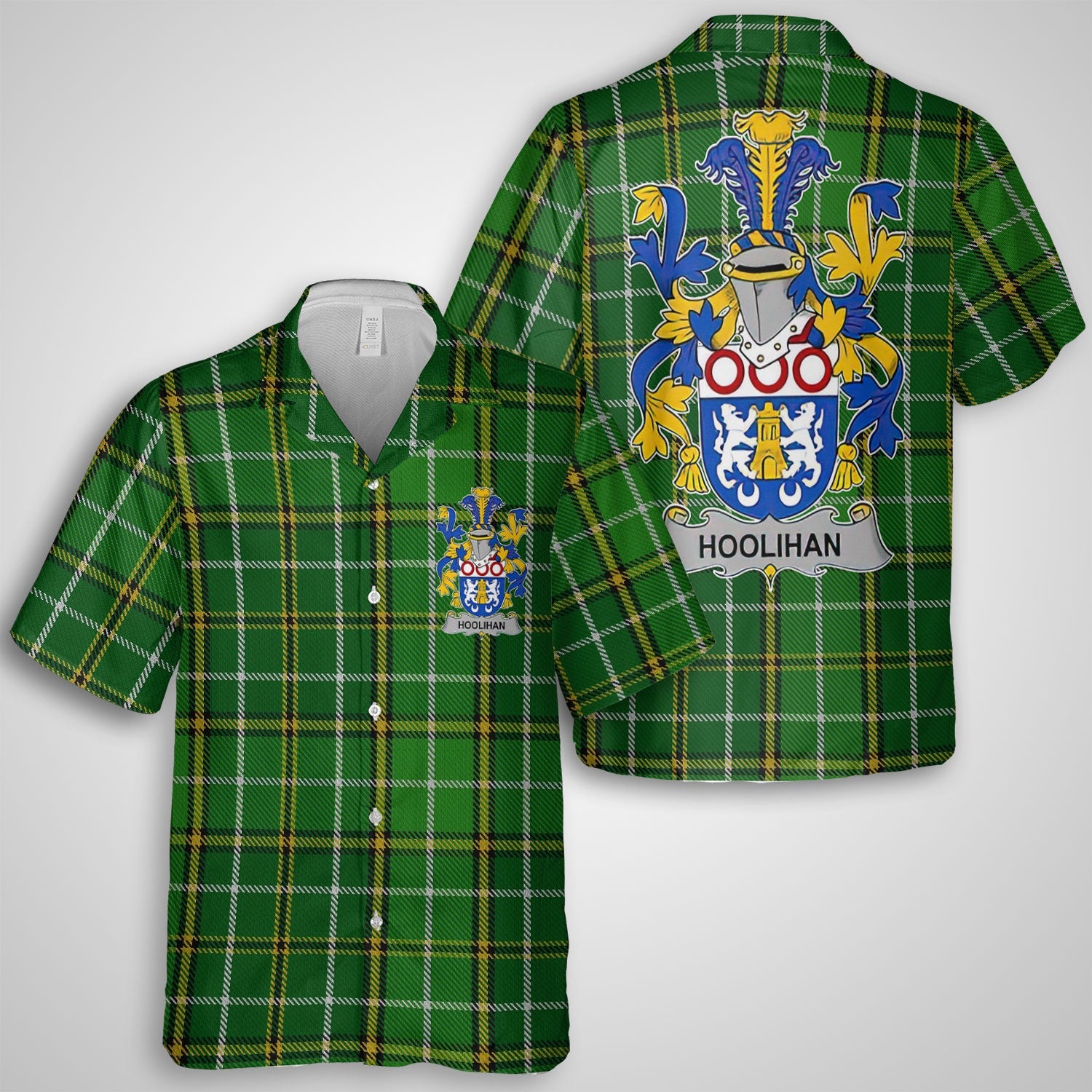 Hoolihan or O Holohan Hawaiian Shirts Crest And National Plaid Style