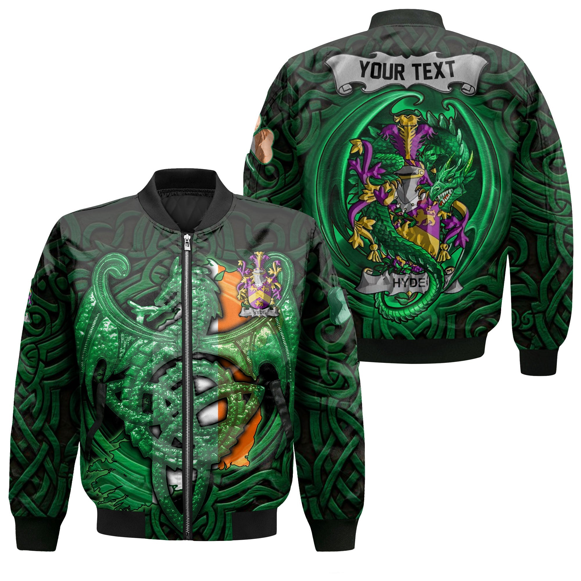 Hyde Bomber Jackets The Green Dragon Of Ireland Style
