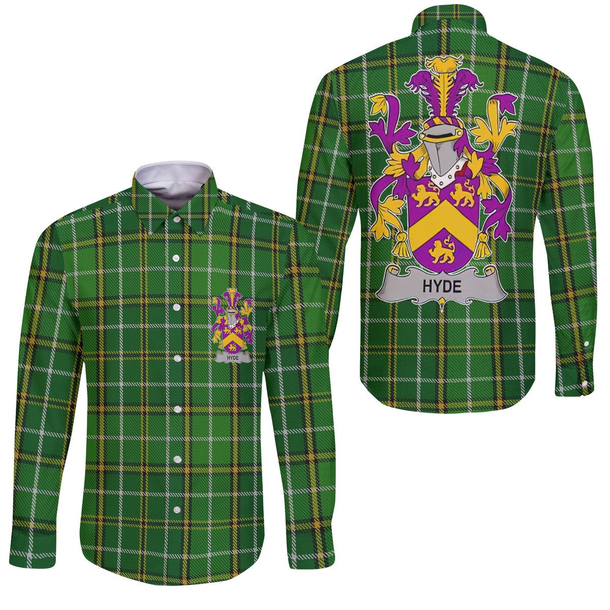 Hyde Long Sleeve Button Shirts Crest And National Plaid Style