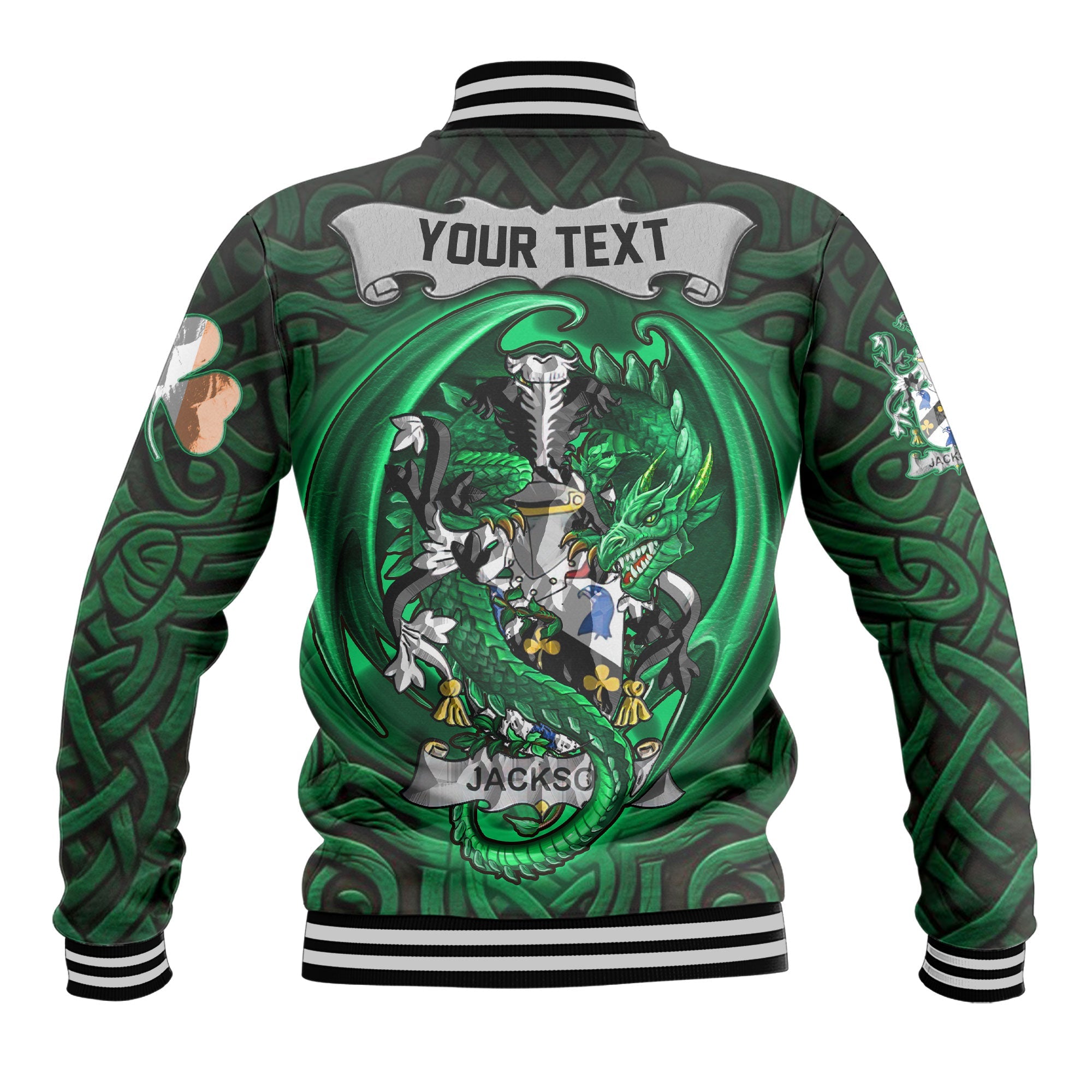 Jackson Baseball Jackets The Green Dragon Of Ireland Style