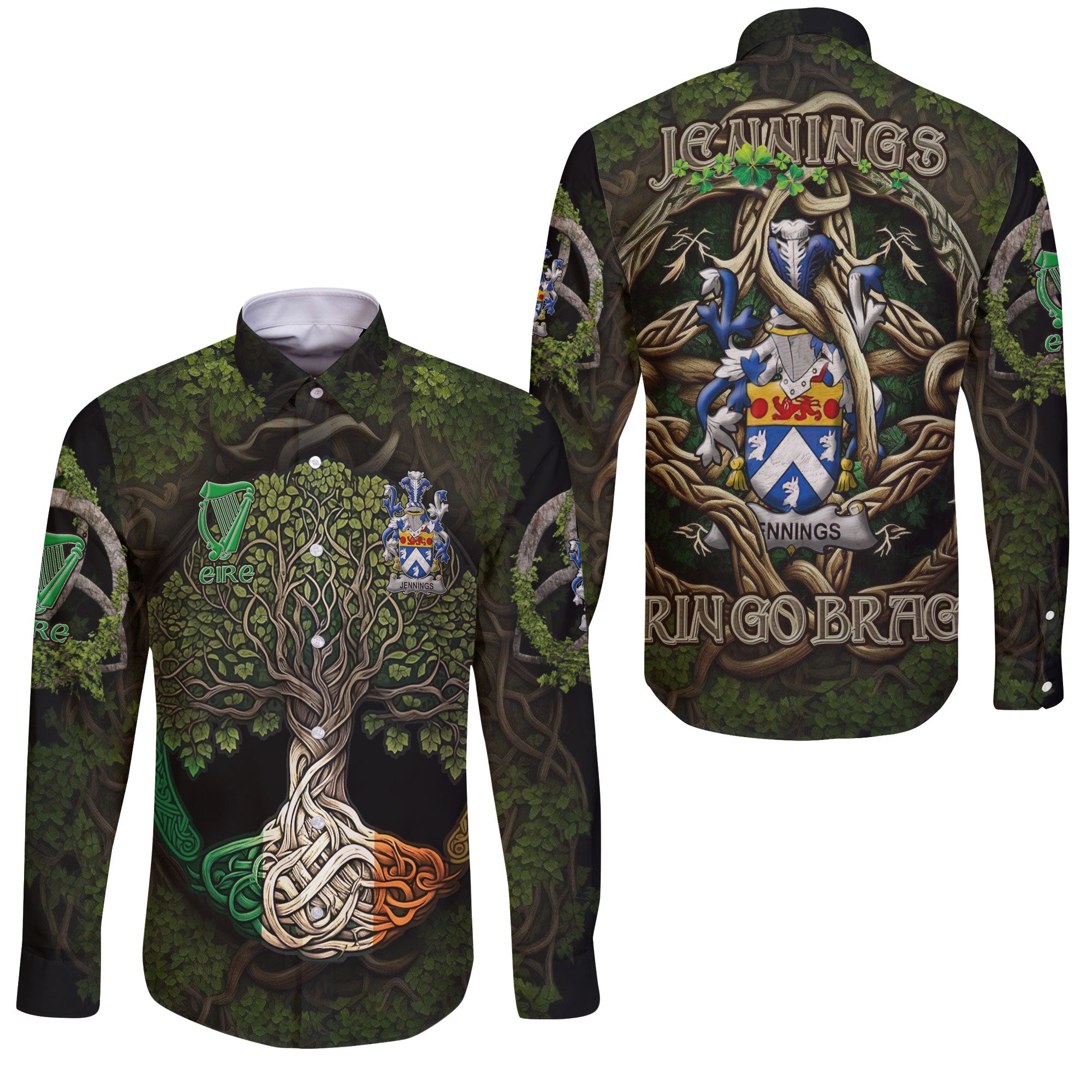 Jennings or Jennyns Long Sleeve Button Shirts Ireland Is My Root Style
