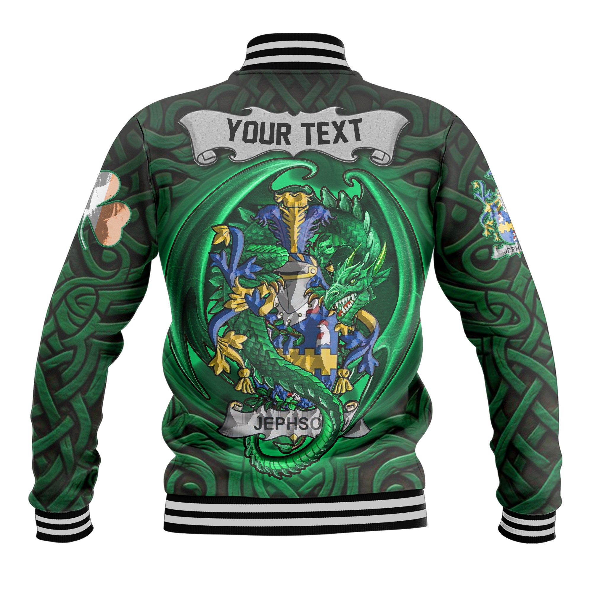 Jephson Baseball Jackets The Green Dragon Of Ireland Style