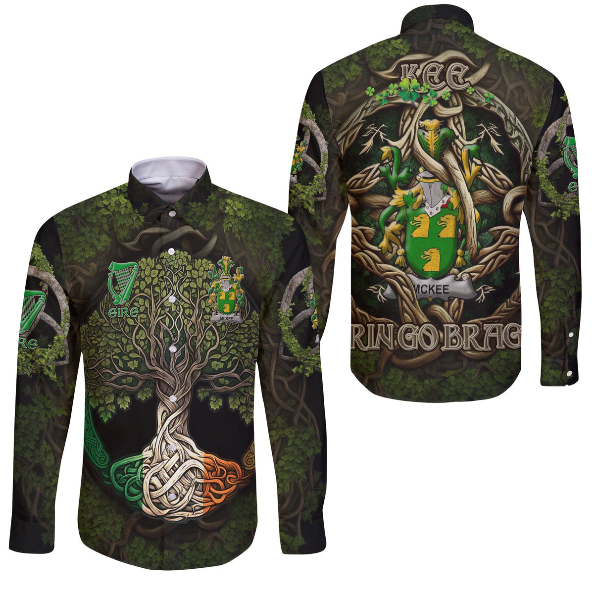 Kee or McKee Long Sleeve Button Shirts Ireland Is My Root Style