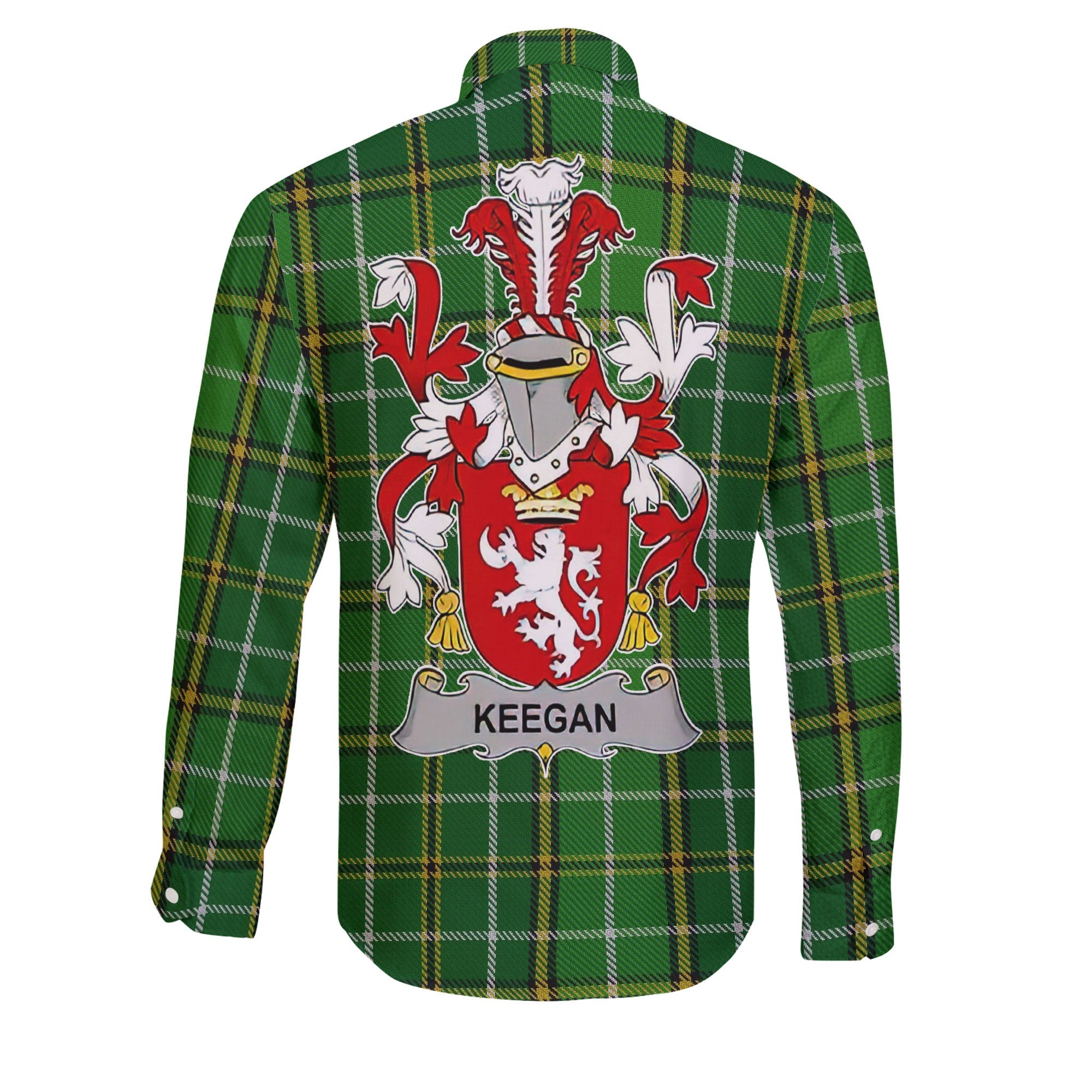 Keegan or Egan Long Sleeve Button Shirts Crest And National Plaid Style