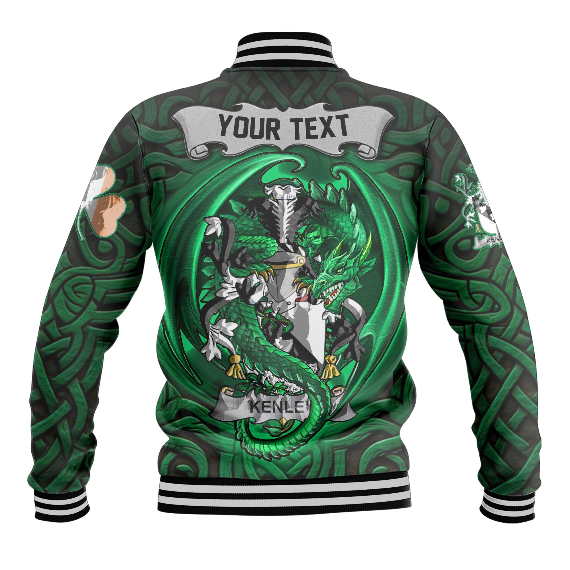 Kenley Baseball Jackets The Green Dragon Of Ireland Style