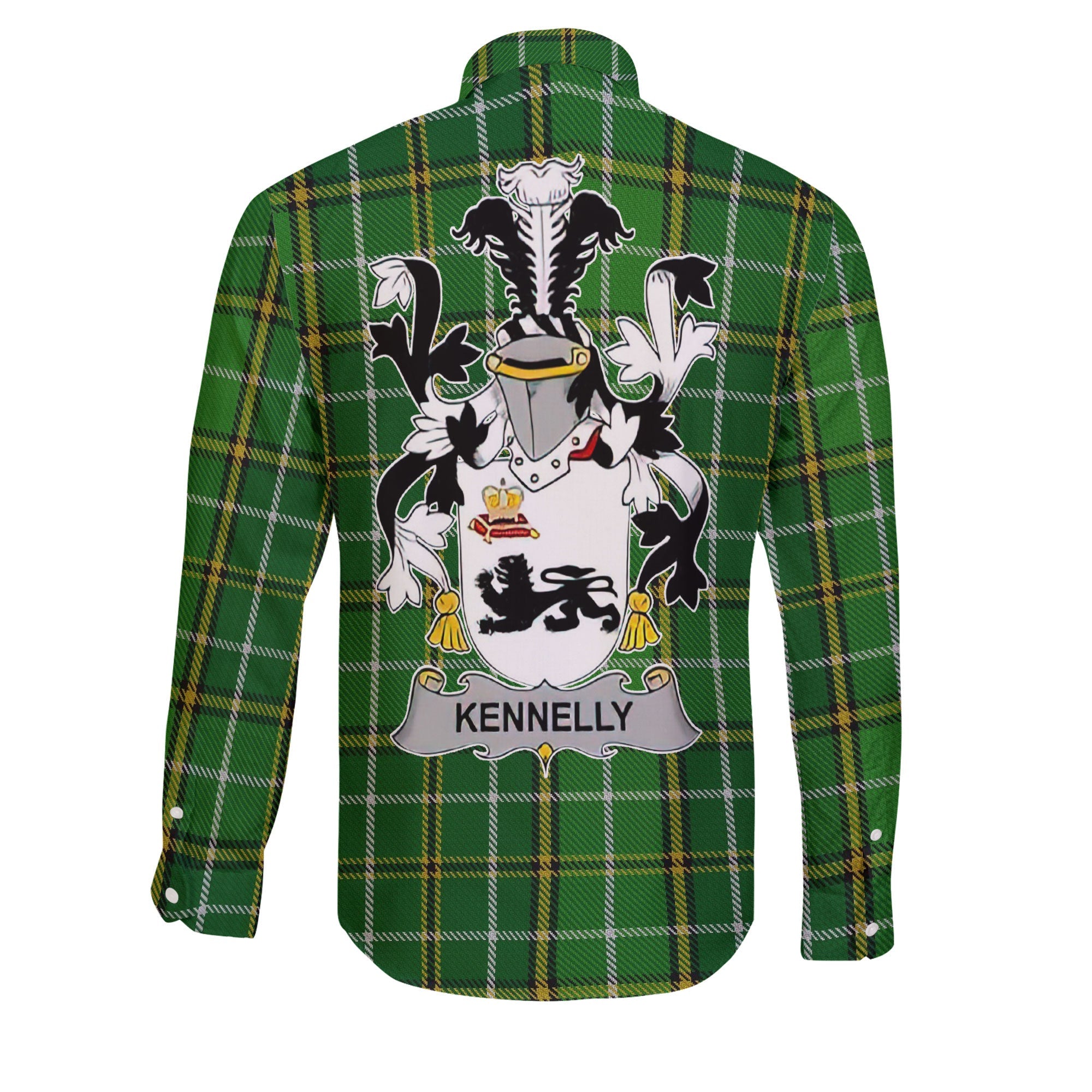 Kennelly or O Kineally Long Sleeve Button Shirts Crest And National Plaid Style