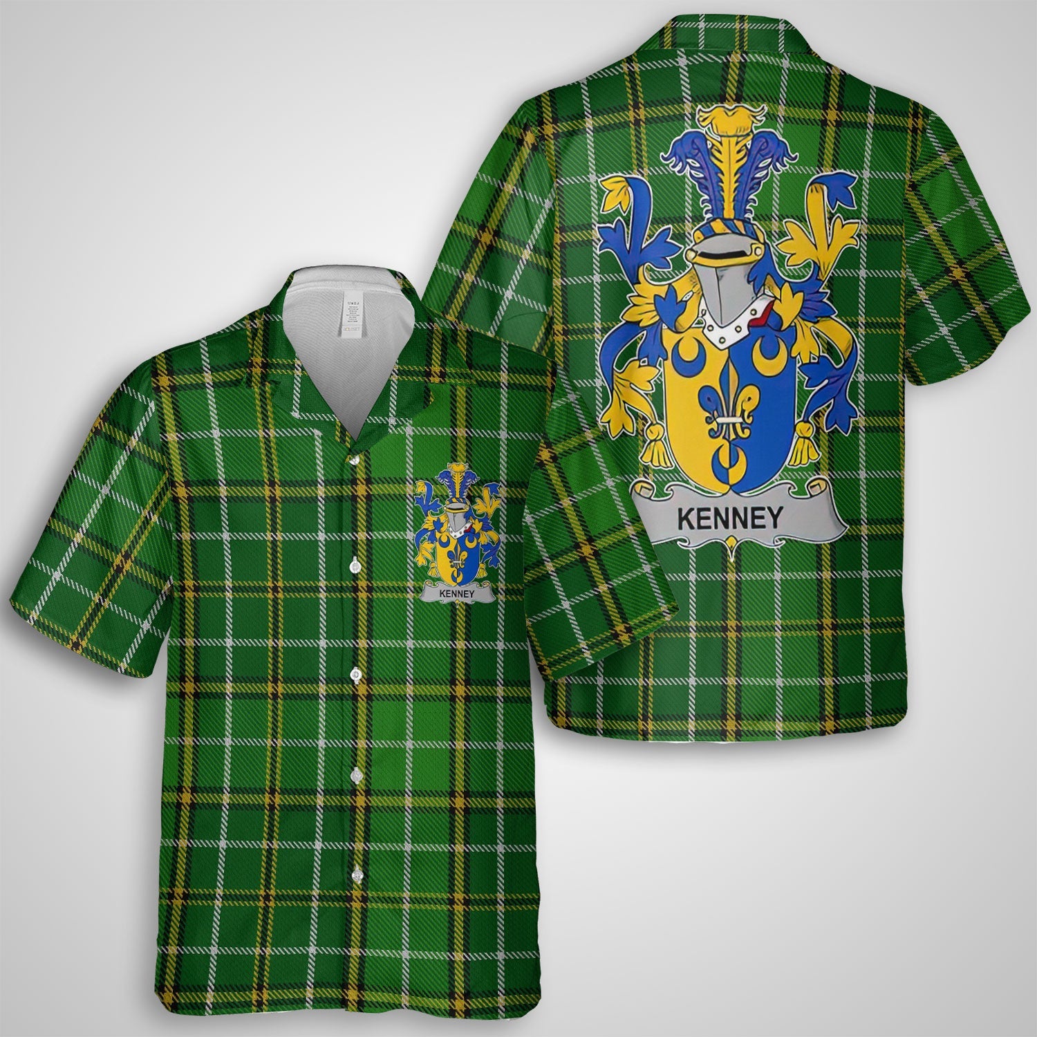 Kenney or O Kenny Hawaiian Shirts Crest And National Plaid Style