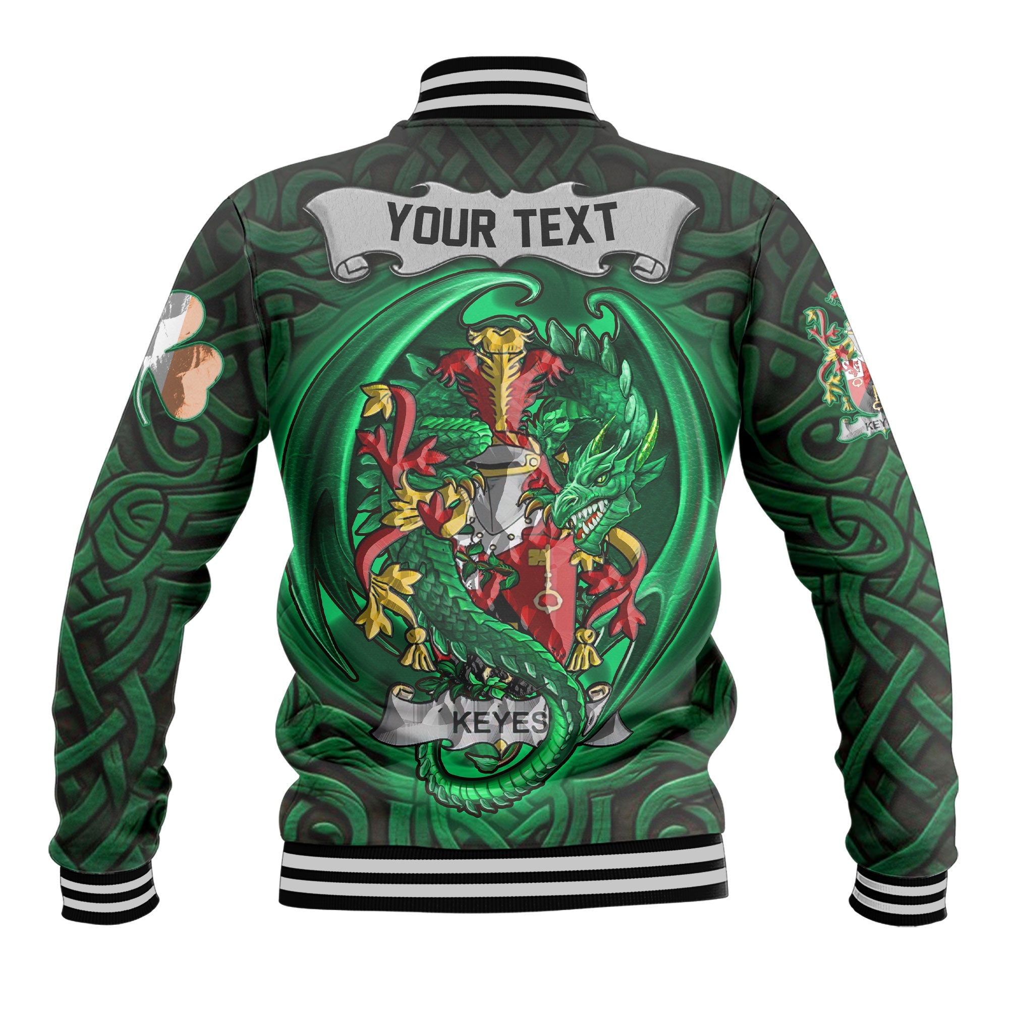 Keyes Baseball Jackets The Green Dragon Of Ireland Style