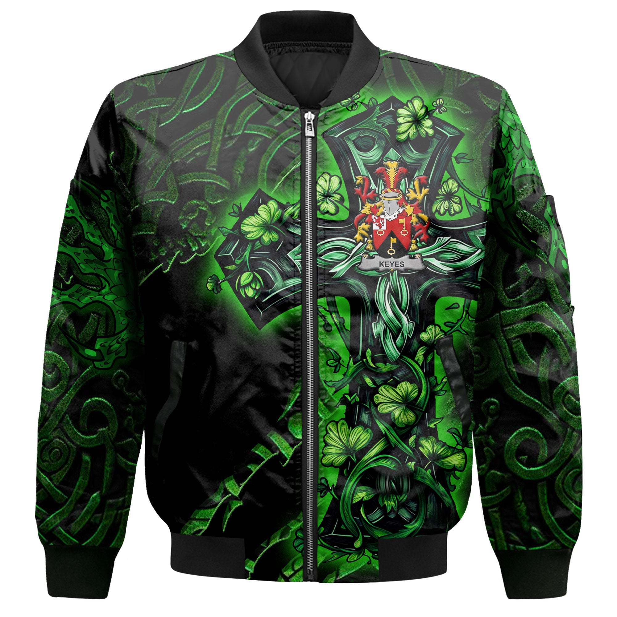 Keyes Bomber Jackets Celtic Cross And Dragon Style