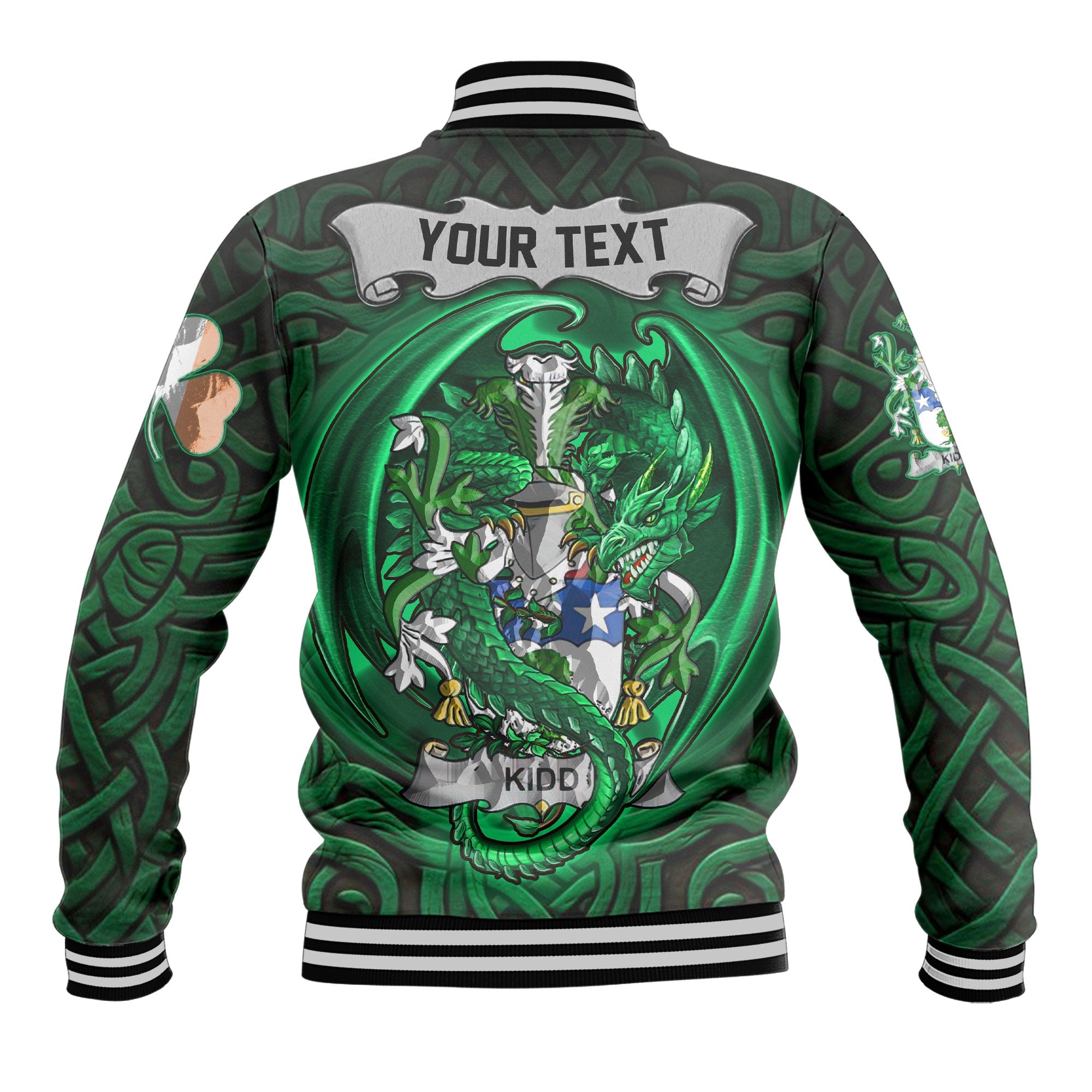 Kidd Baseball Jackets The Green Dragon Of Ireland Style
