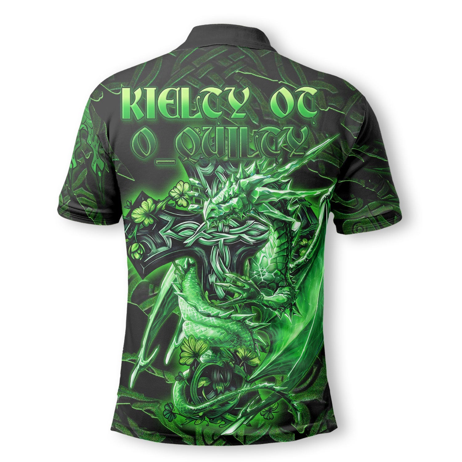 Kielty ot O Quilty Polo Shirts Celtic Cross And Dragon Style