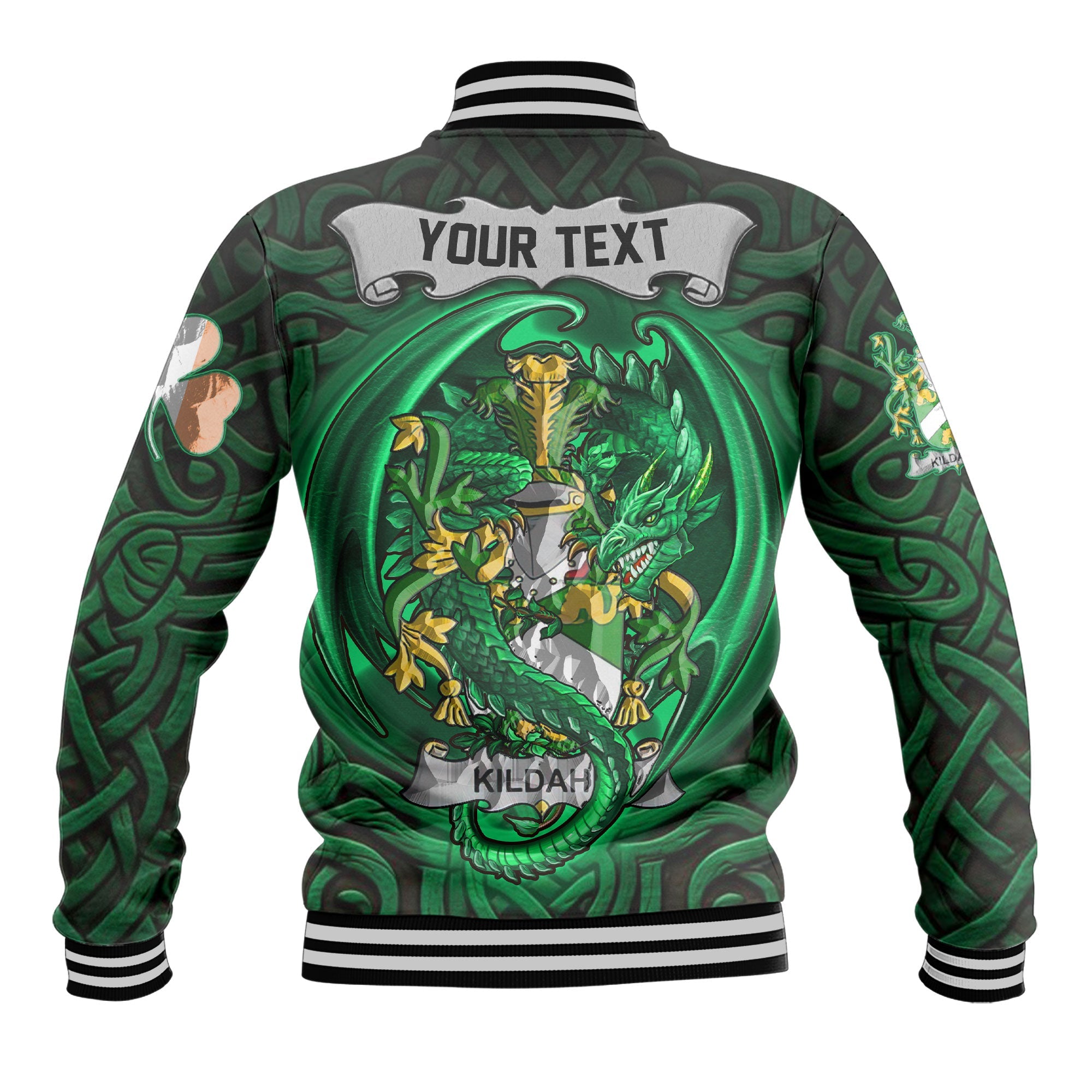 Kildahl Baseball Jackets The Green Dragon Of Ireland Style