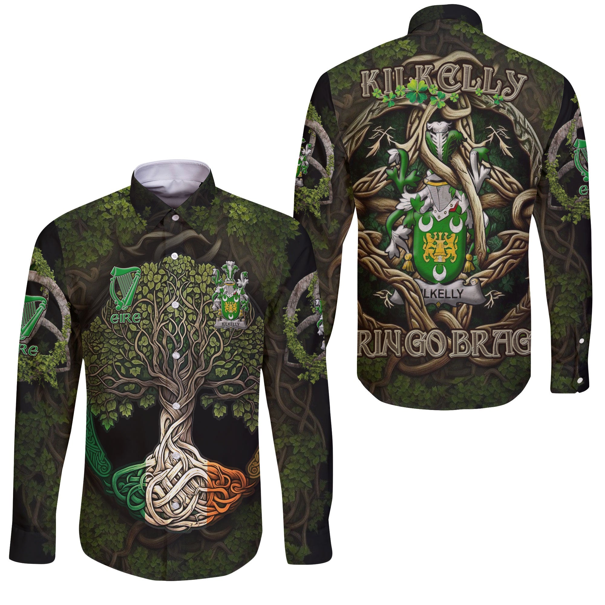 Kilkelly or Killikelly Long Sleeve Button Shirts Ireland Is My Root Style