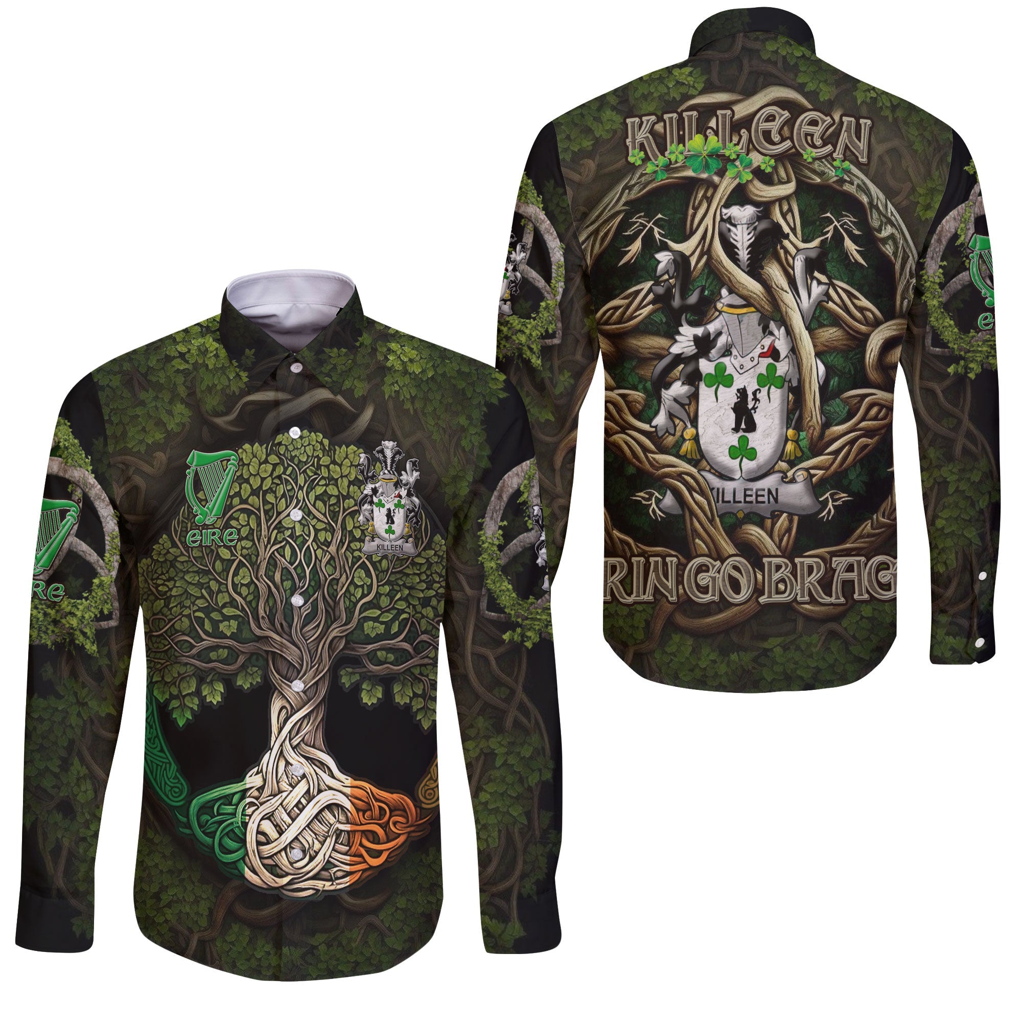Killeen or O Killeen Long Sleeve Button Shirts Ireland Is My Root Style