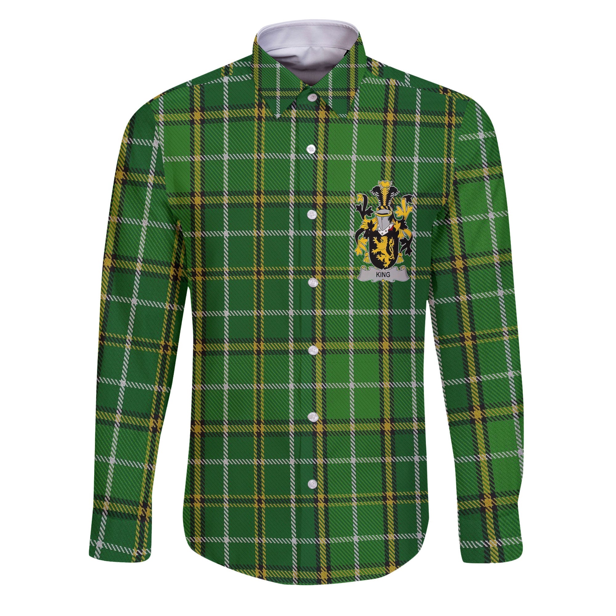 King Long Sleeve Button Shirts Crest And National Plaid Style