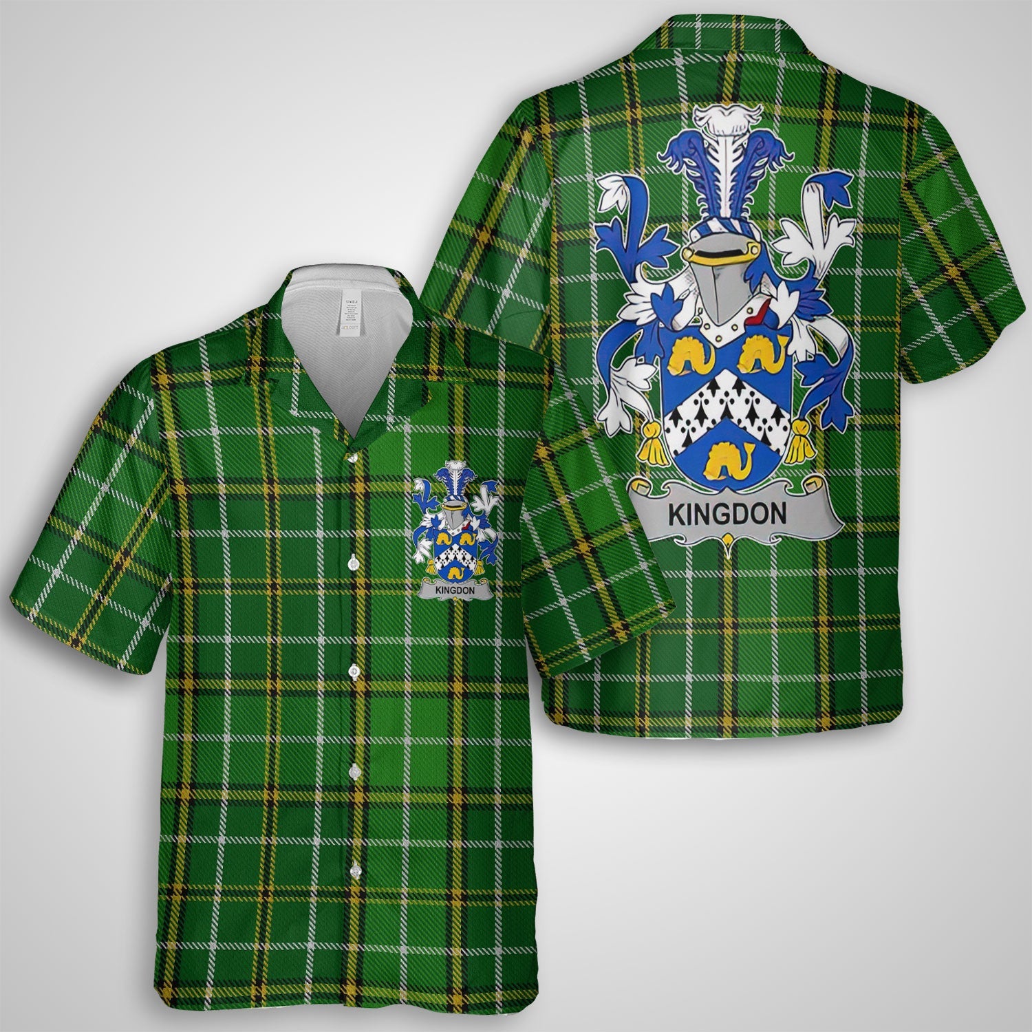 Kingdon Hawaiian Shirts Crest And National Plaid Style