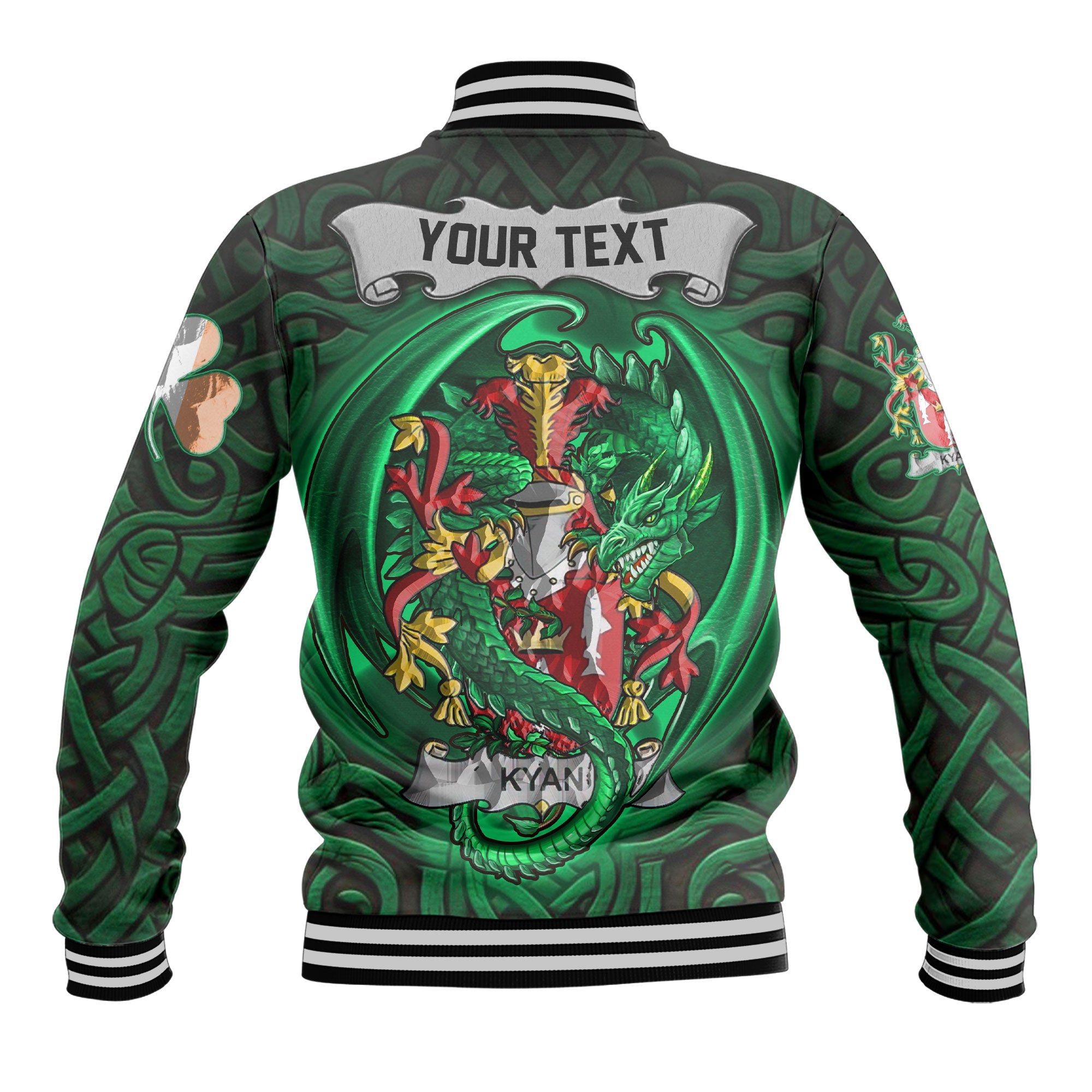 Kyan or O Kyan Baseball Jackets The Green Dragon Of Ireland Style