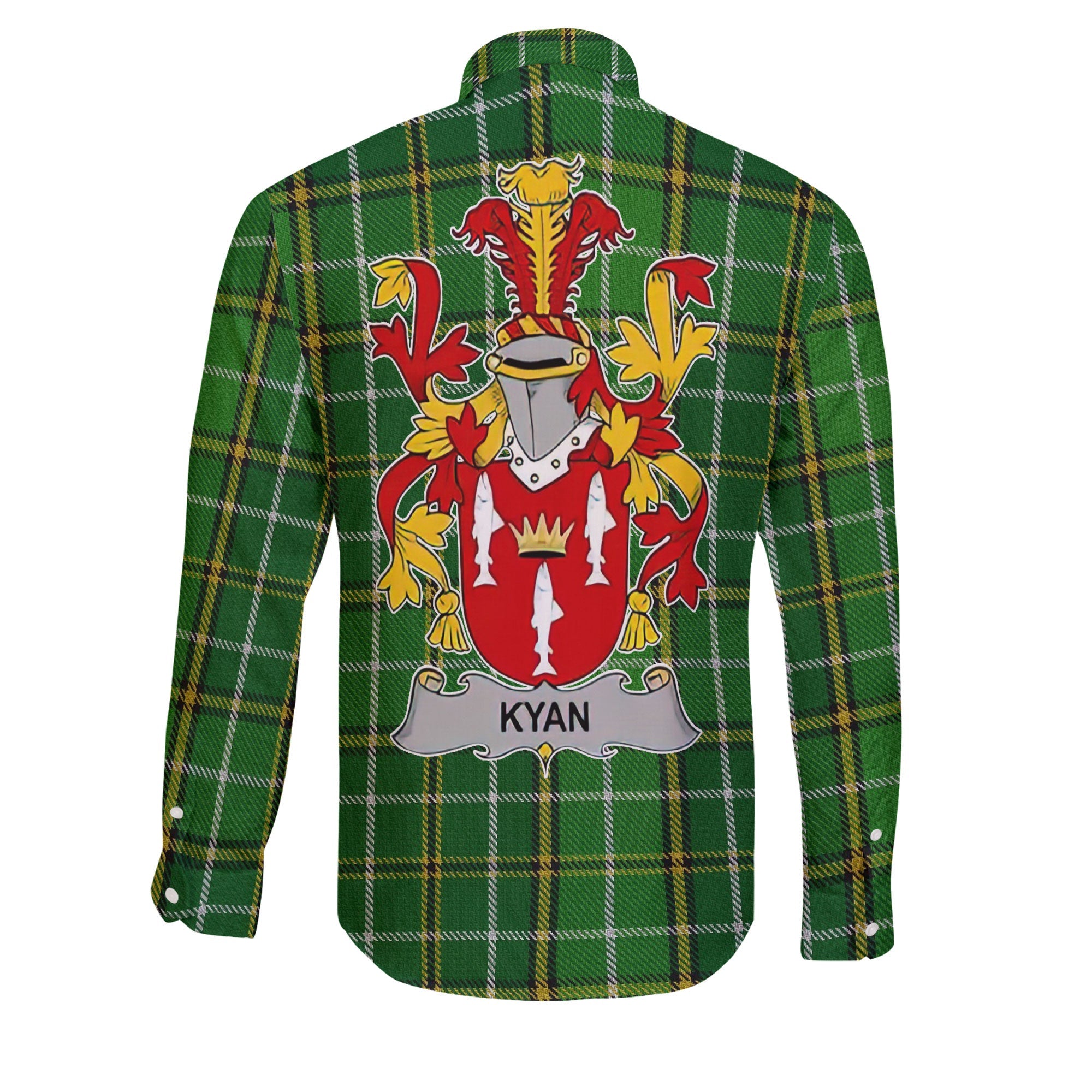 Kyan or O Kyan Long Sleeve Button Shirts Crest And National Plaid Style