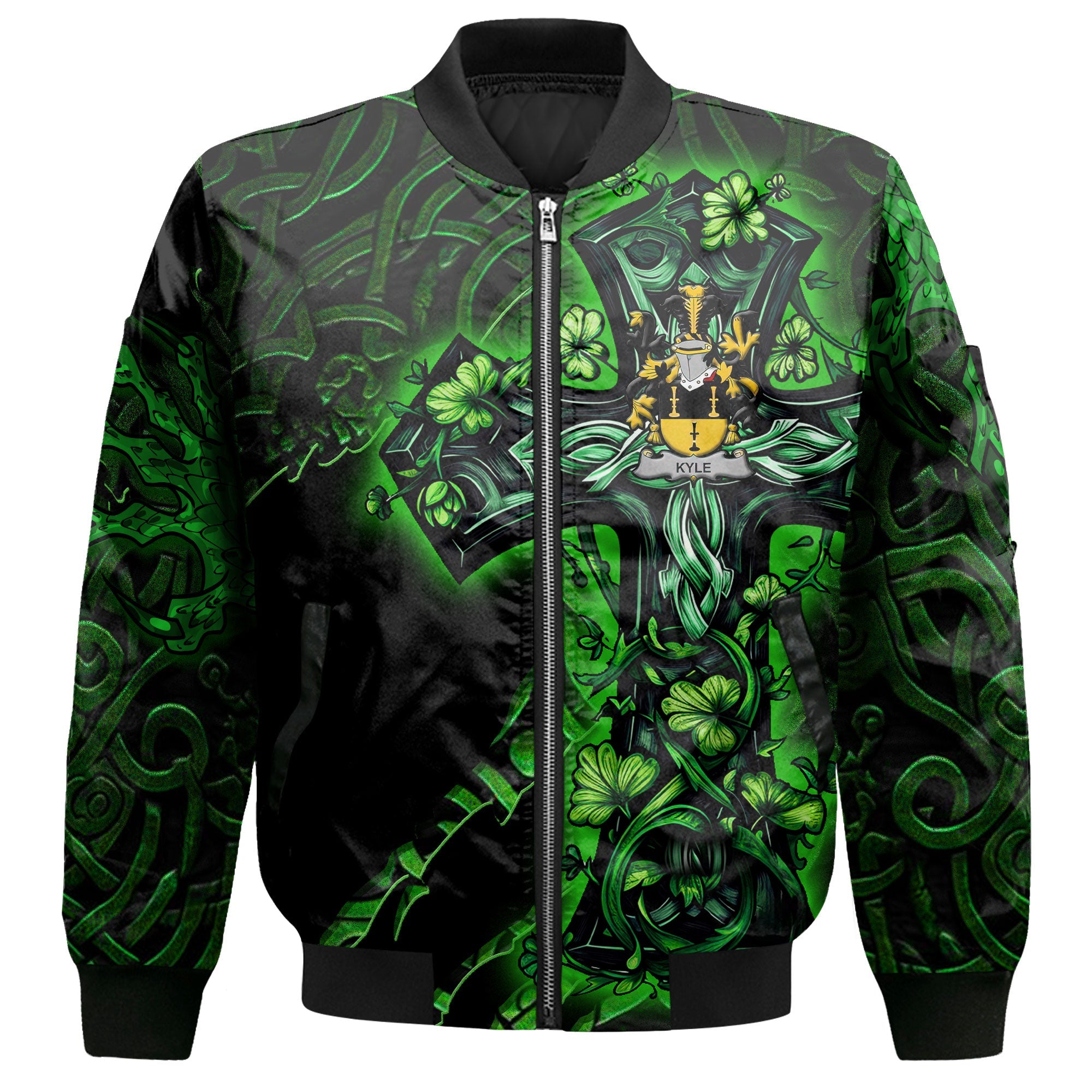 Kyle Bomber Jackets Celtic Cross And Dragon Style