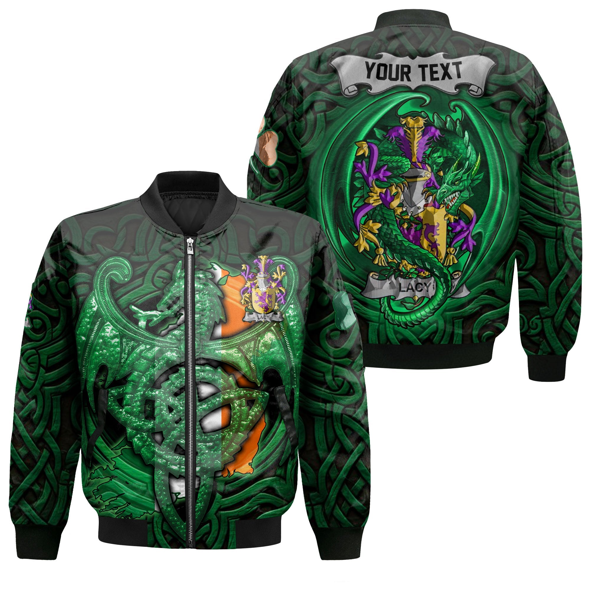 Lacy or De Lacy Bomber Jackets The Green Dragon Of Ireland Style